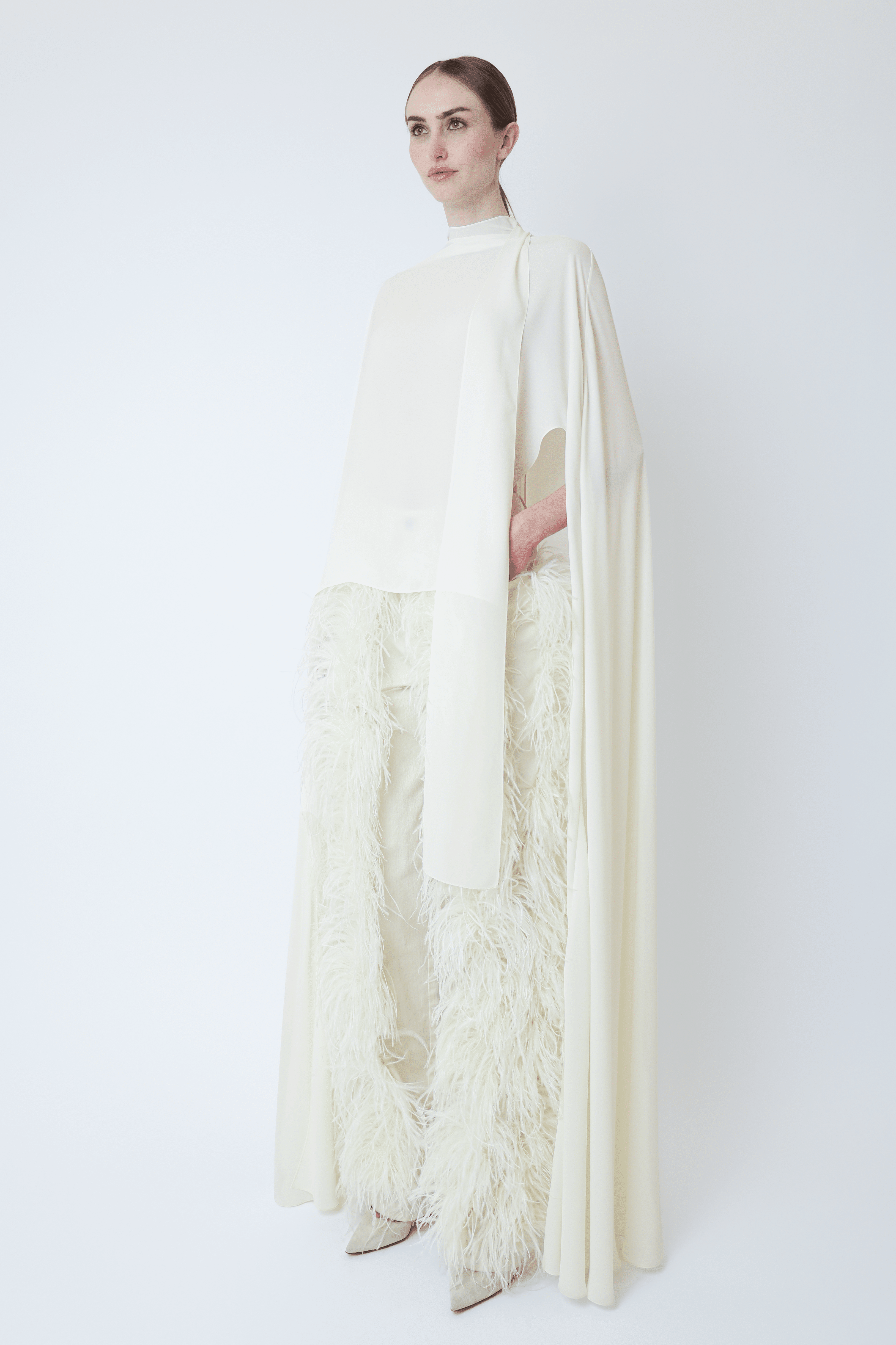 Georgette High Low Scarf Cape Top - LAPOINTE