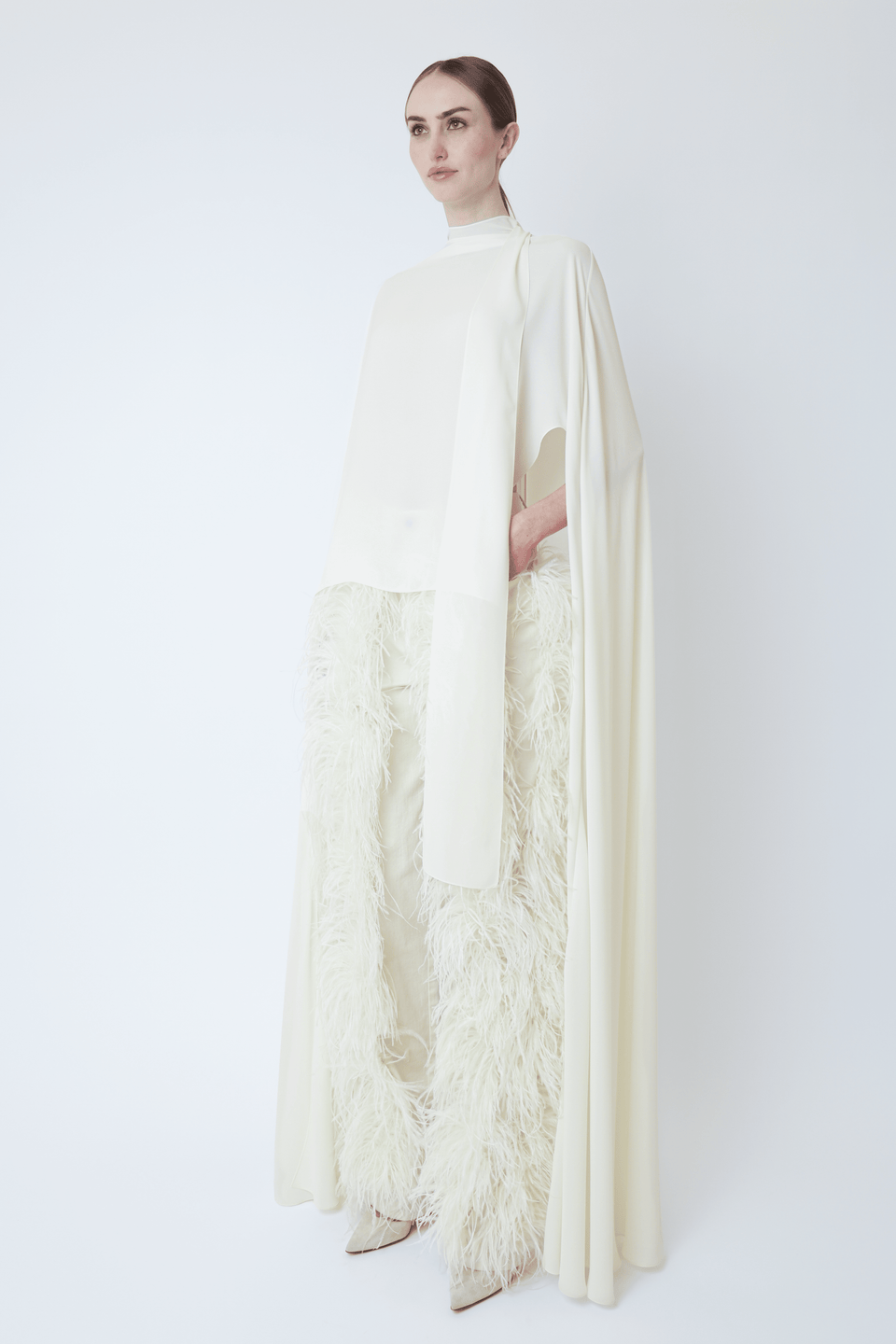 Georgette High Low Scarf Cape Top - LAPOINTE