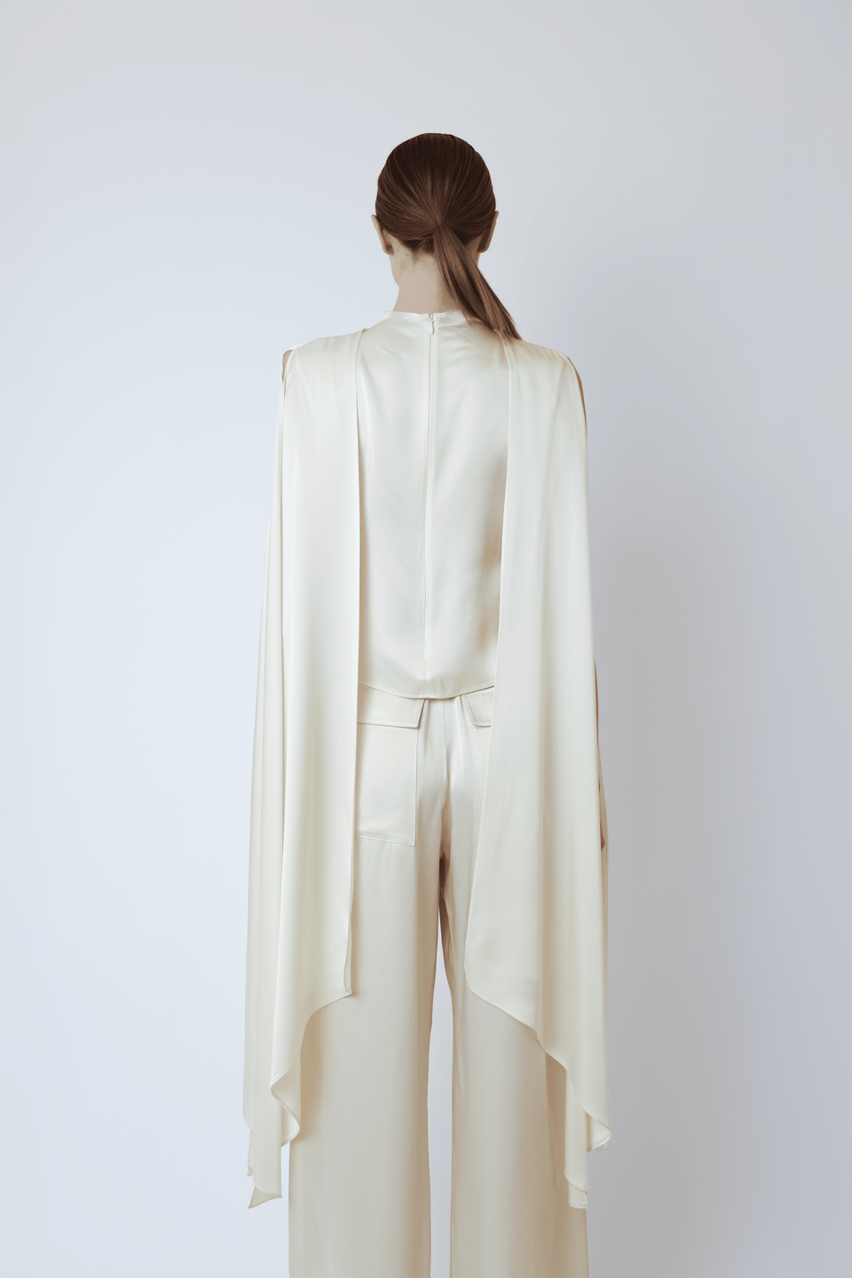 Satin Cape Sleeve Top - LAPOINTE