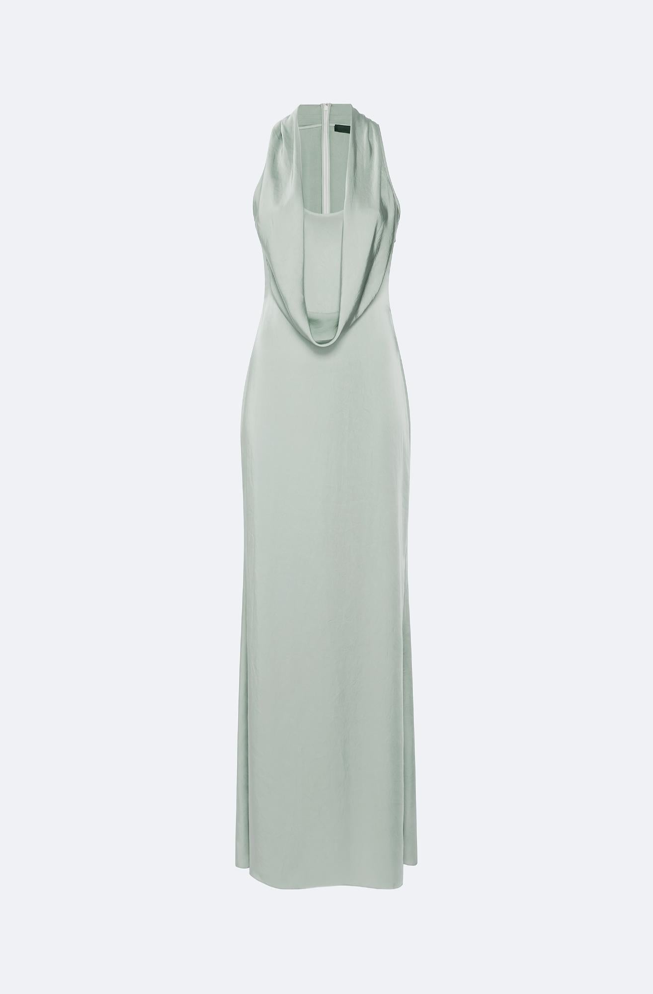 Lightweight Satin Cowl Neck Gown