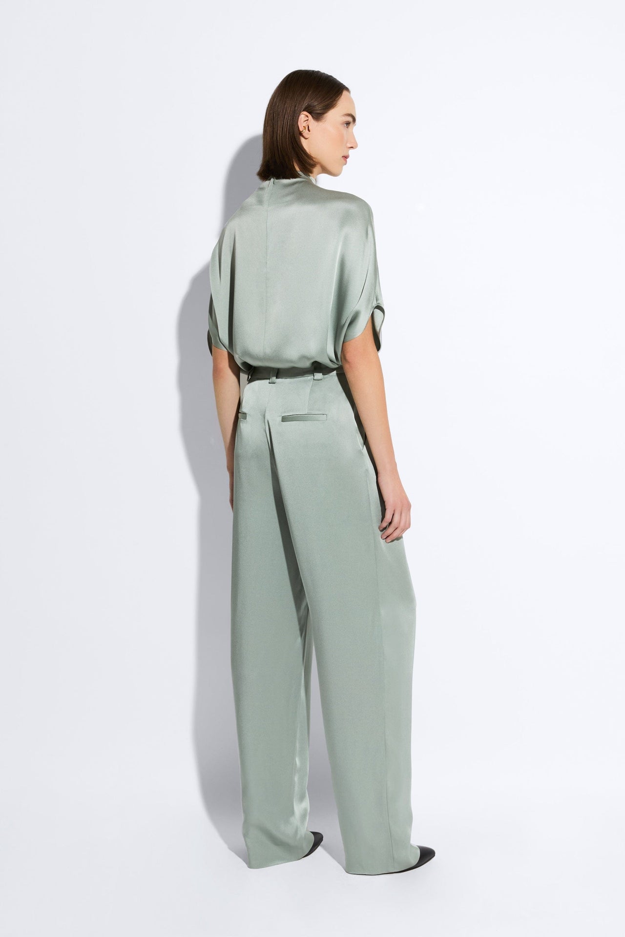 Satin Relaxed Pleated Pant