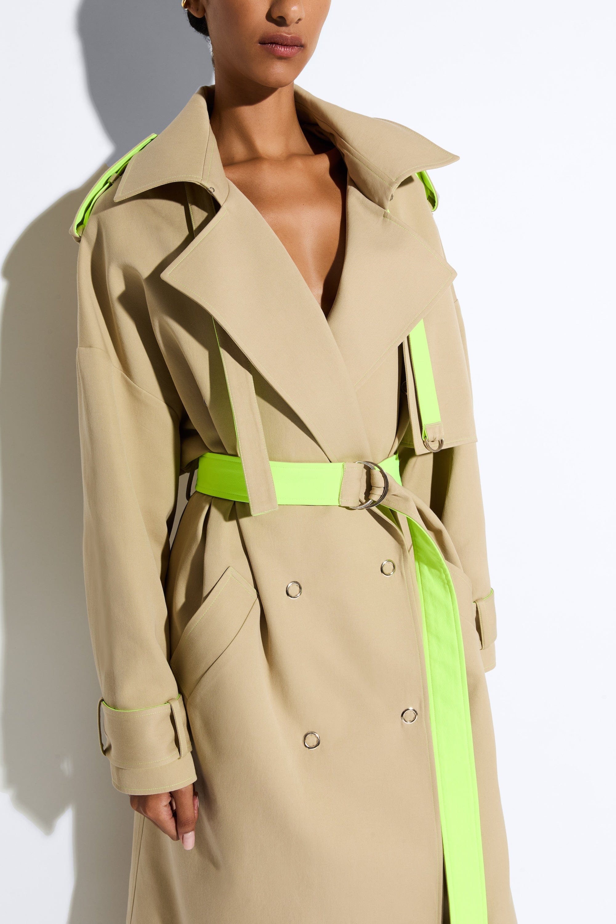 Wide belt Trench coat – L'AUBE BLANC