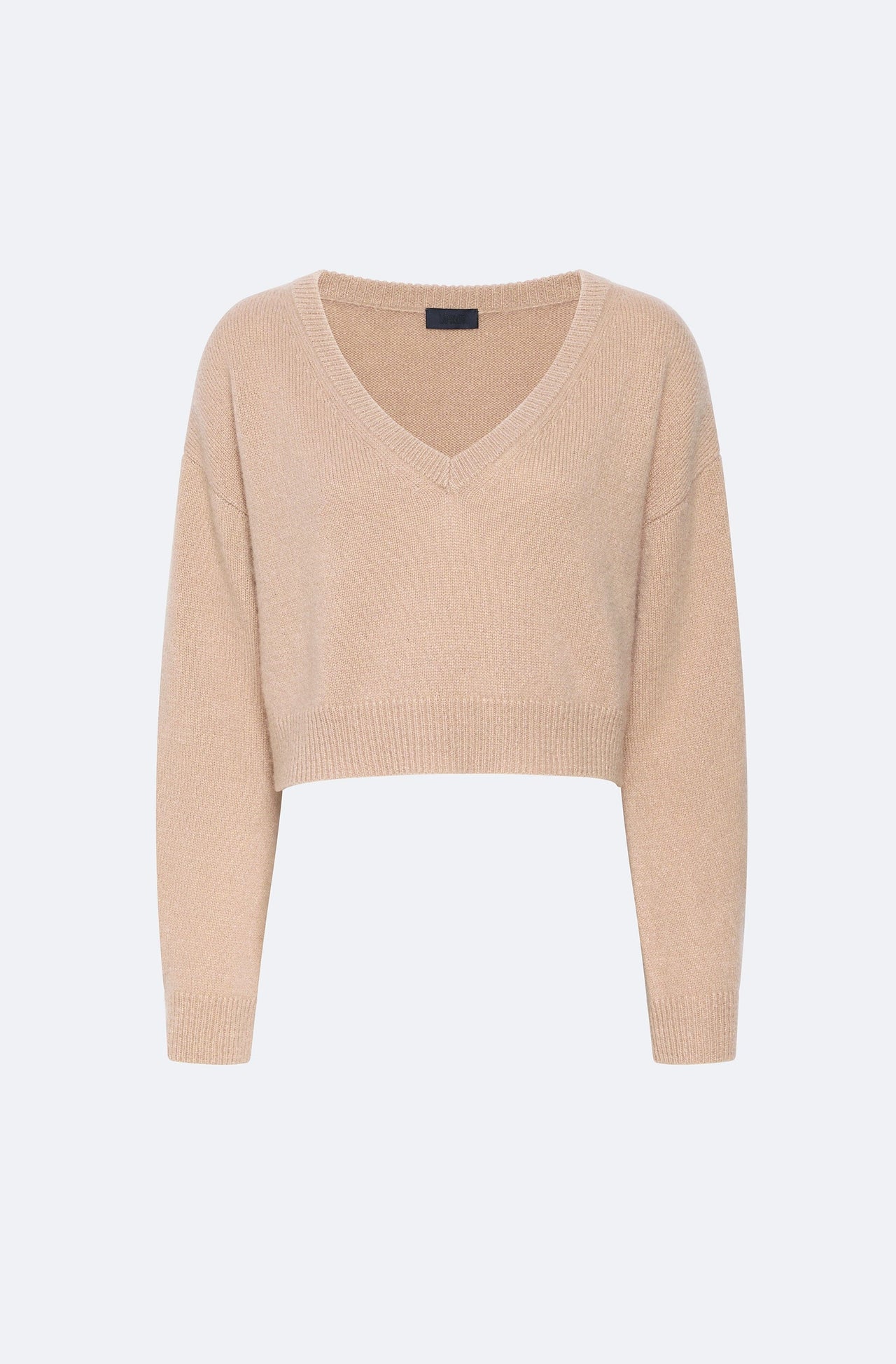 Cashmere Cropped V Neck Sweater