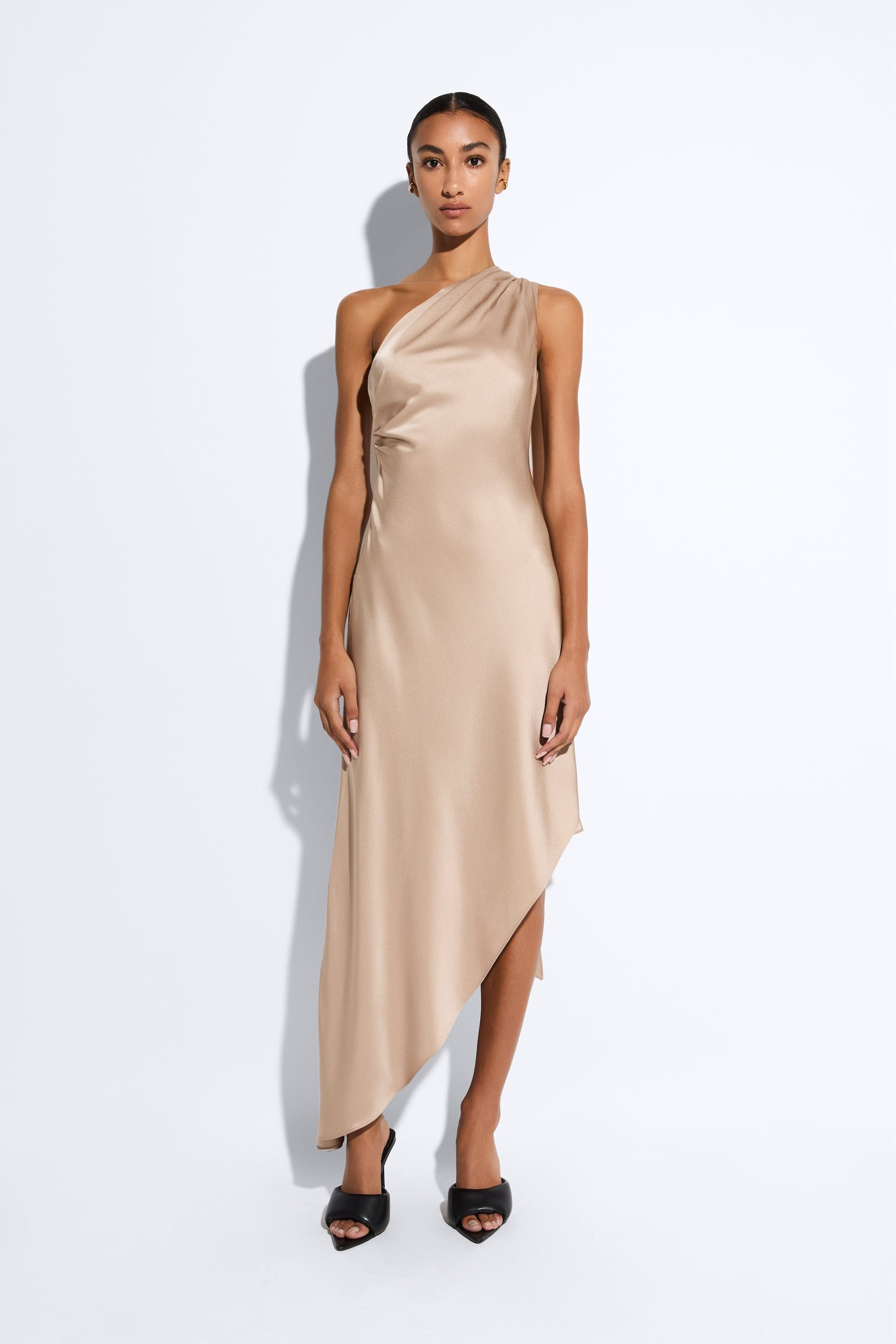 Satin One Shoulder Dress