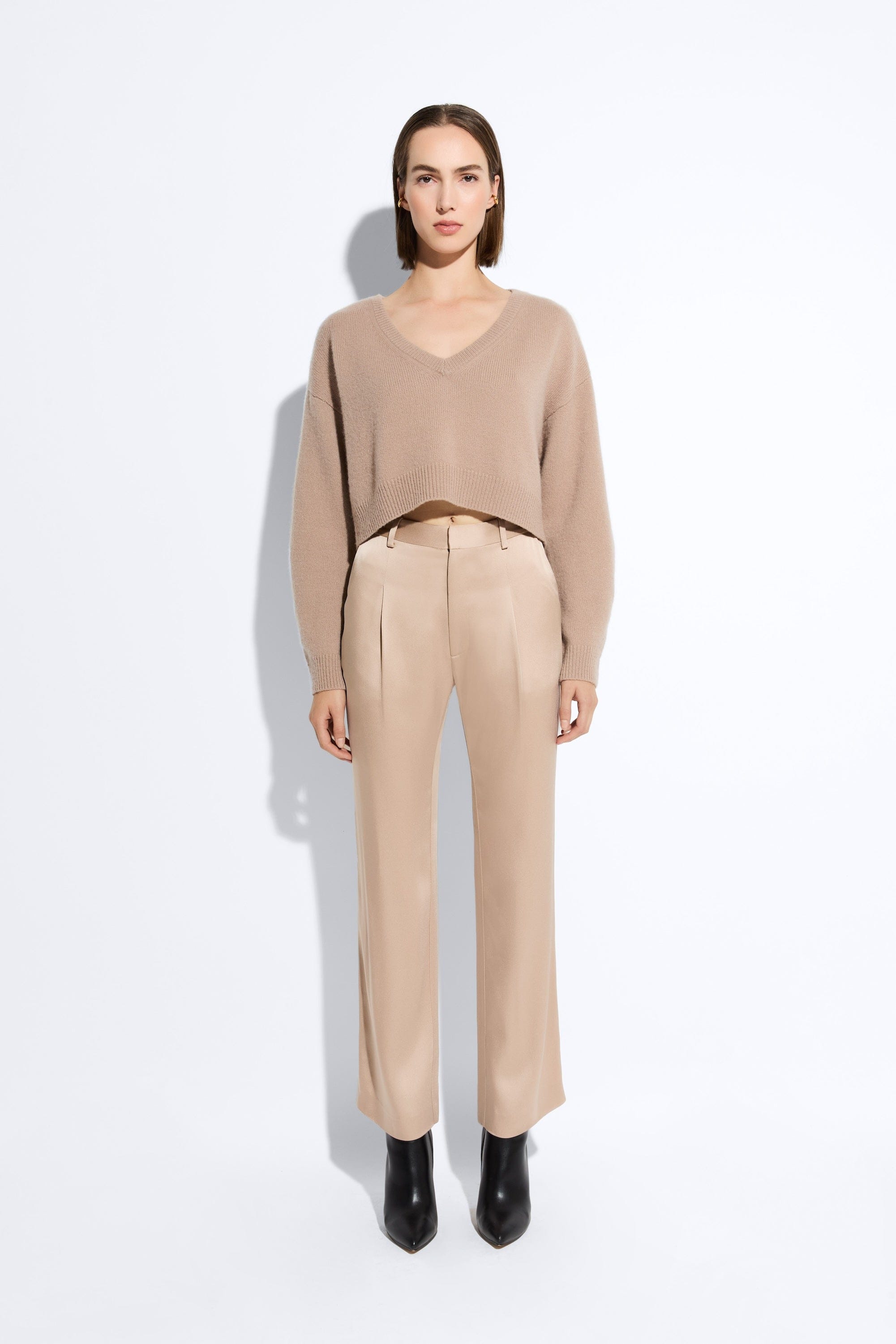 Satin Relaxed Pleated Pant