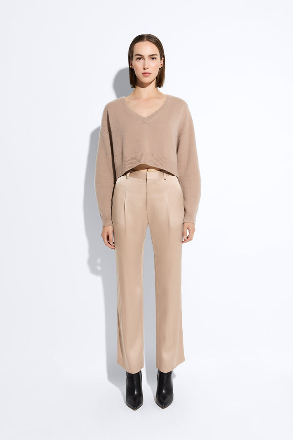 Satin Relaxed Pleated Pant