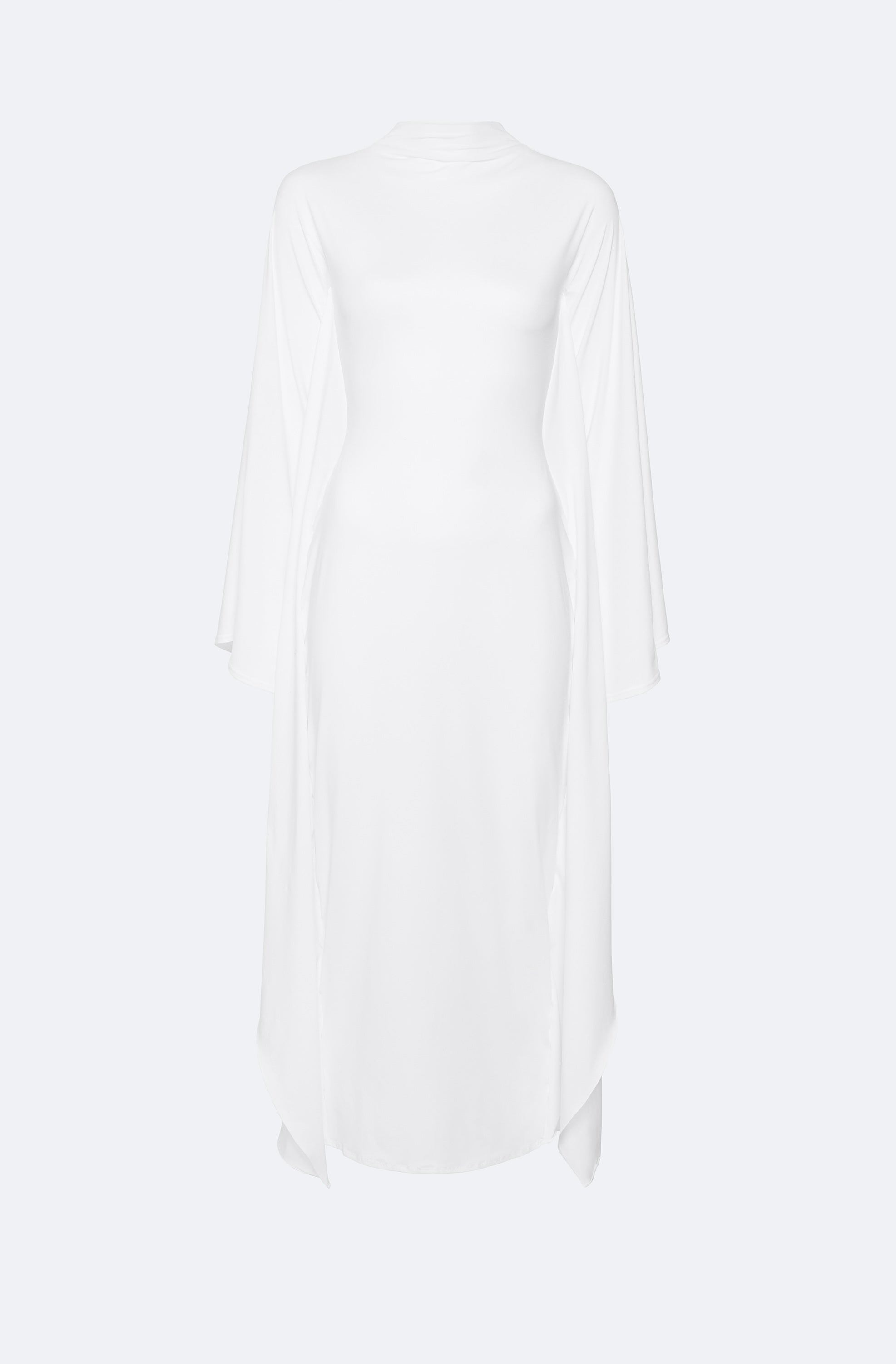 Compact Jersey Mock Neck Batwing Gown