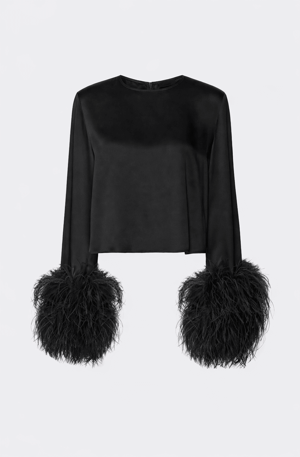 Satin Top With Feathers - LAPOINTE