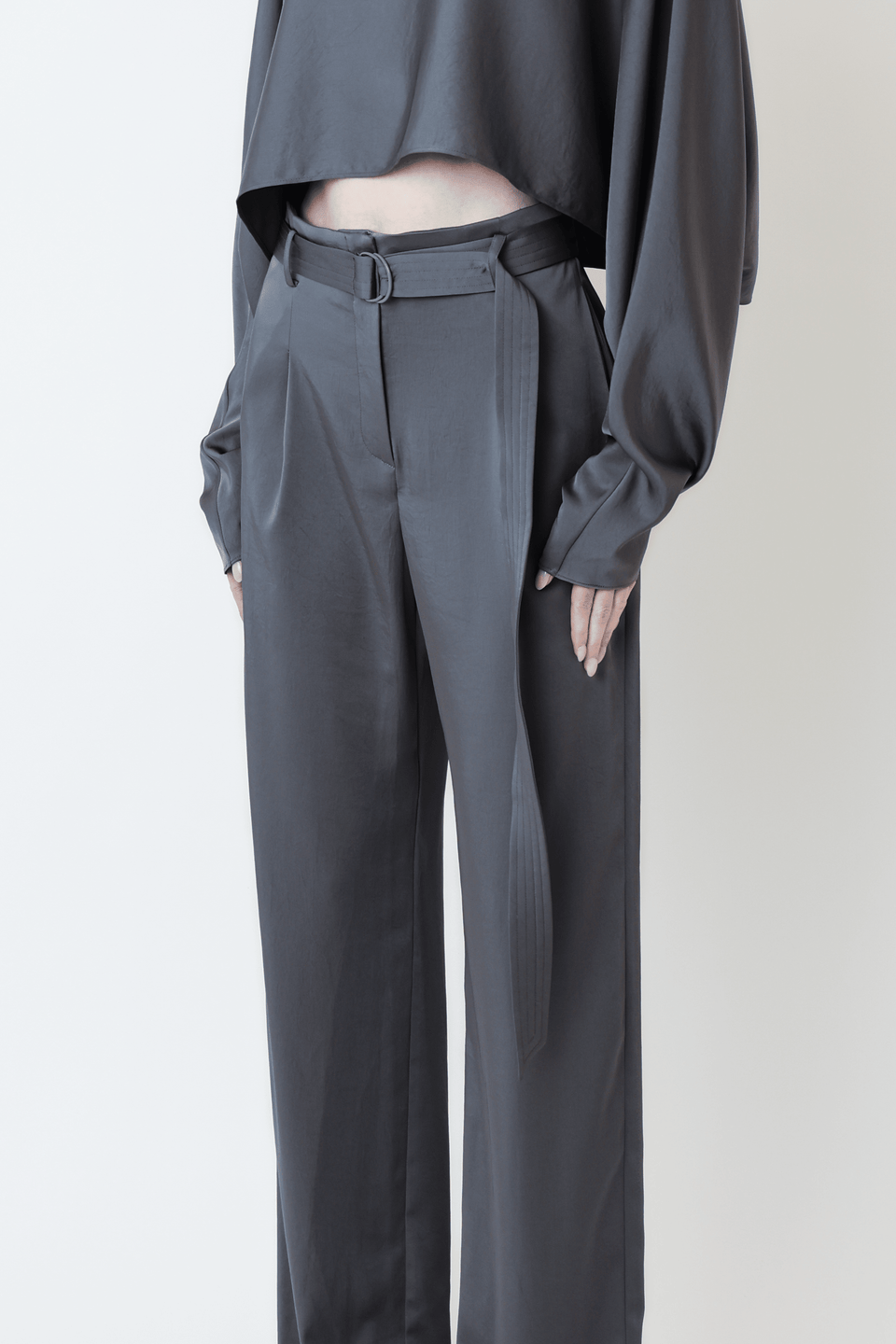 Lightweight Satin Belted Pant - LAPOINTE