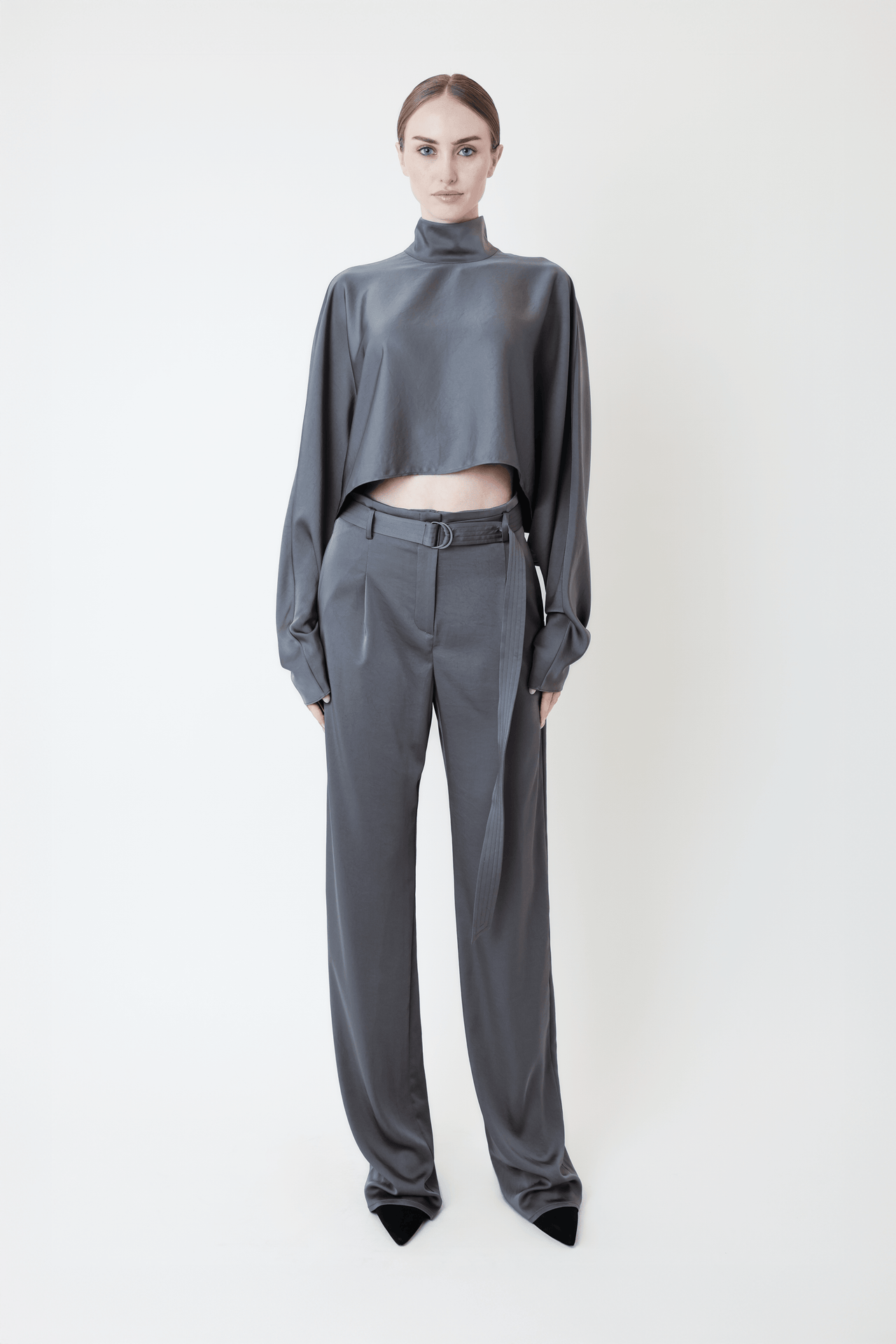 Lightweight Satin Belted Pant - LAPOINTE