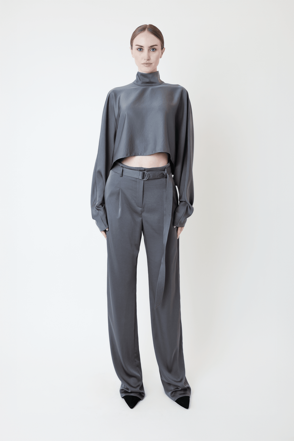 Lightweight Satin Belted Pant - LAPOINTE