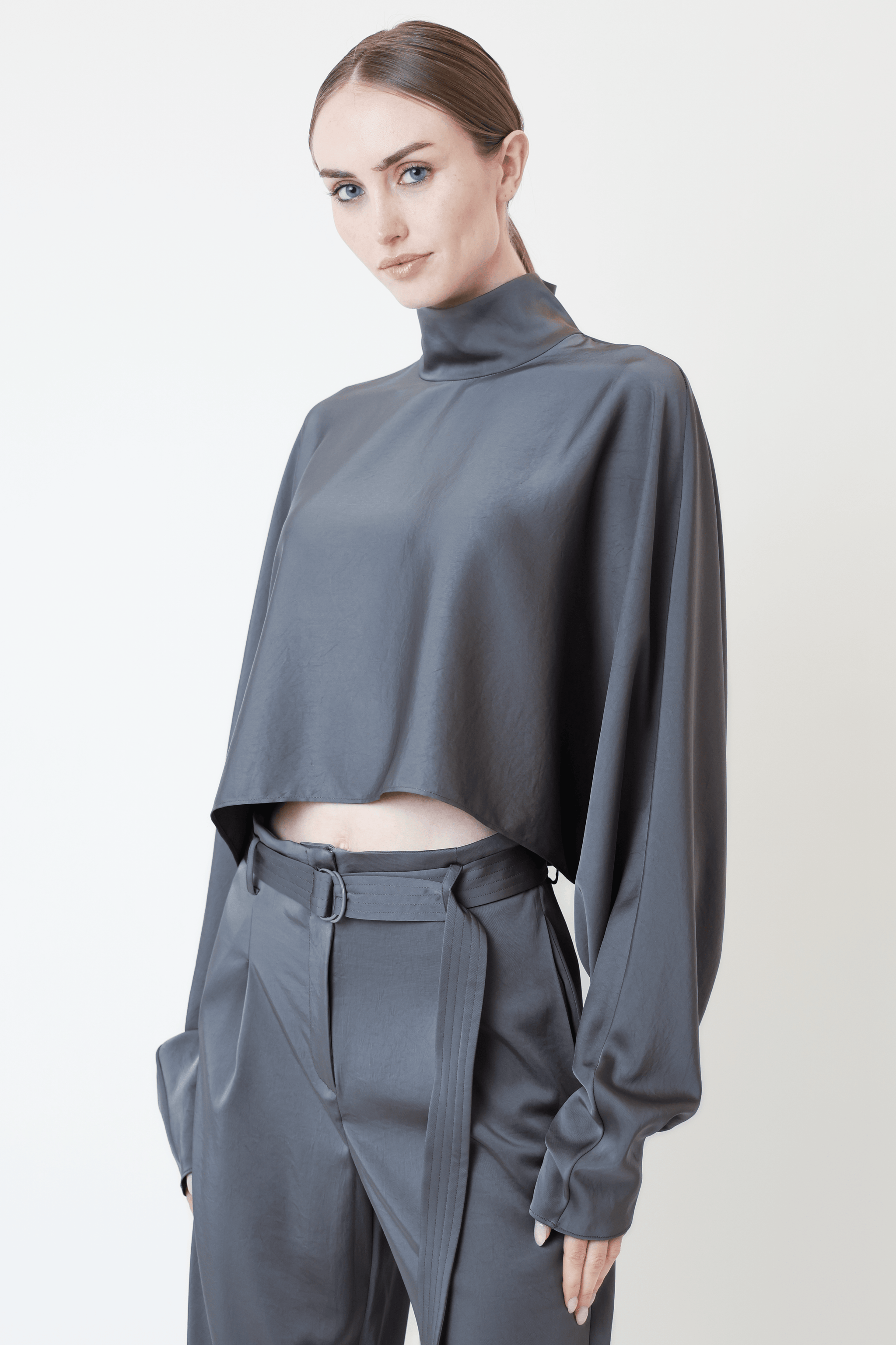 Lightweight Satin Caftan Top - LAPOINTE