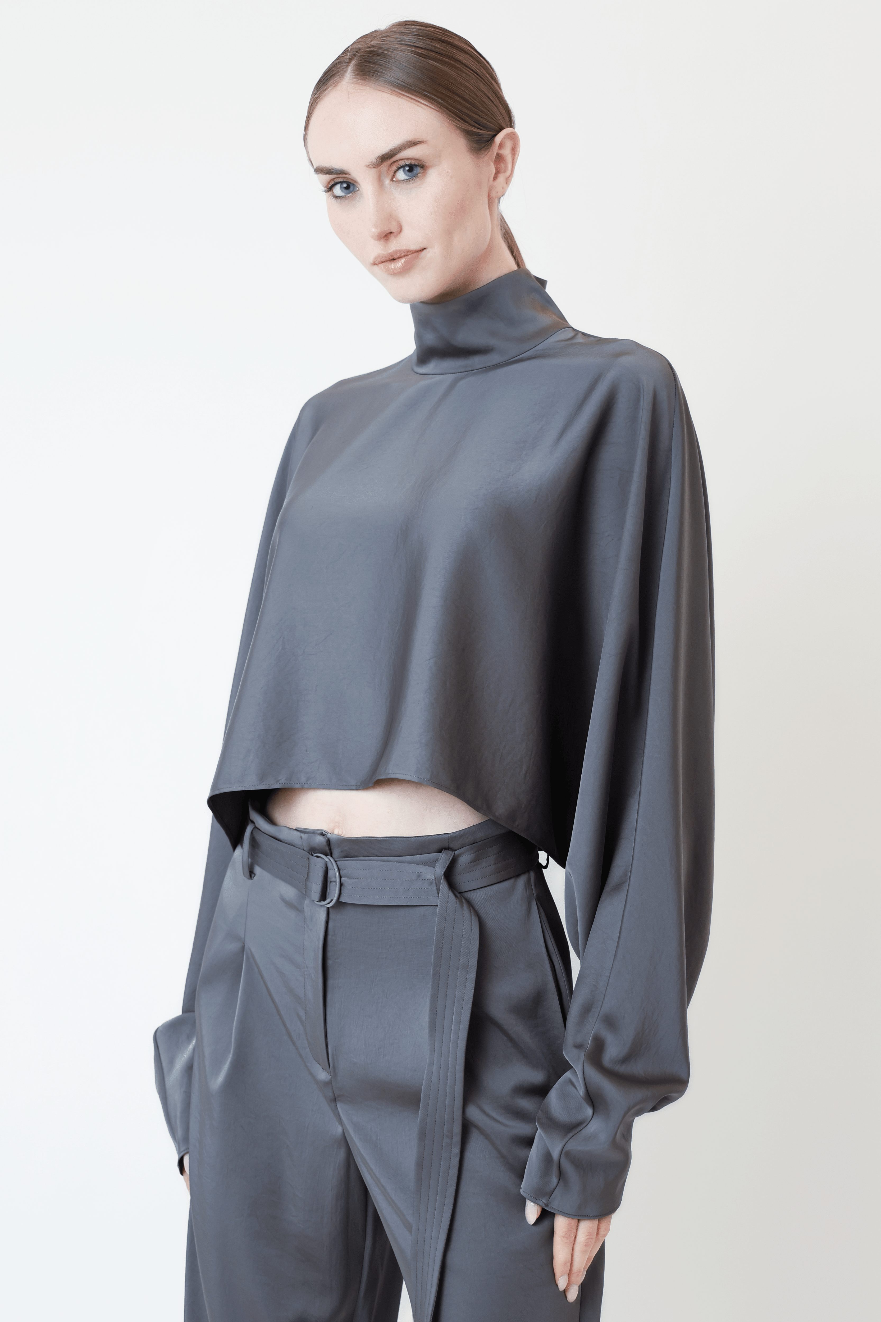 Lightweight Satin Caftan Top - LAPOINTE