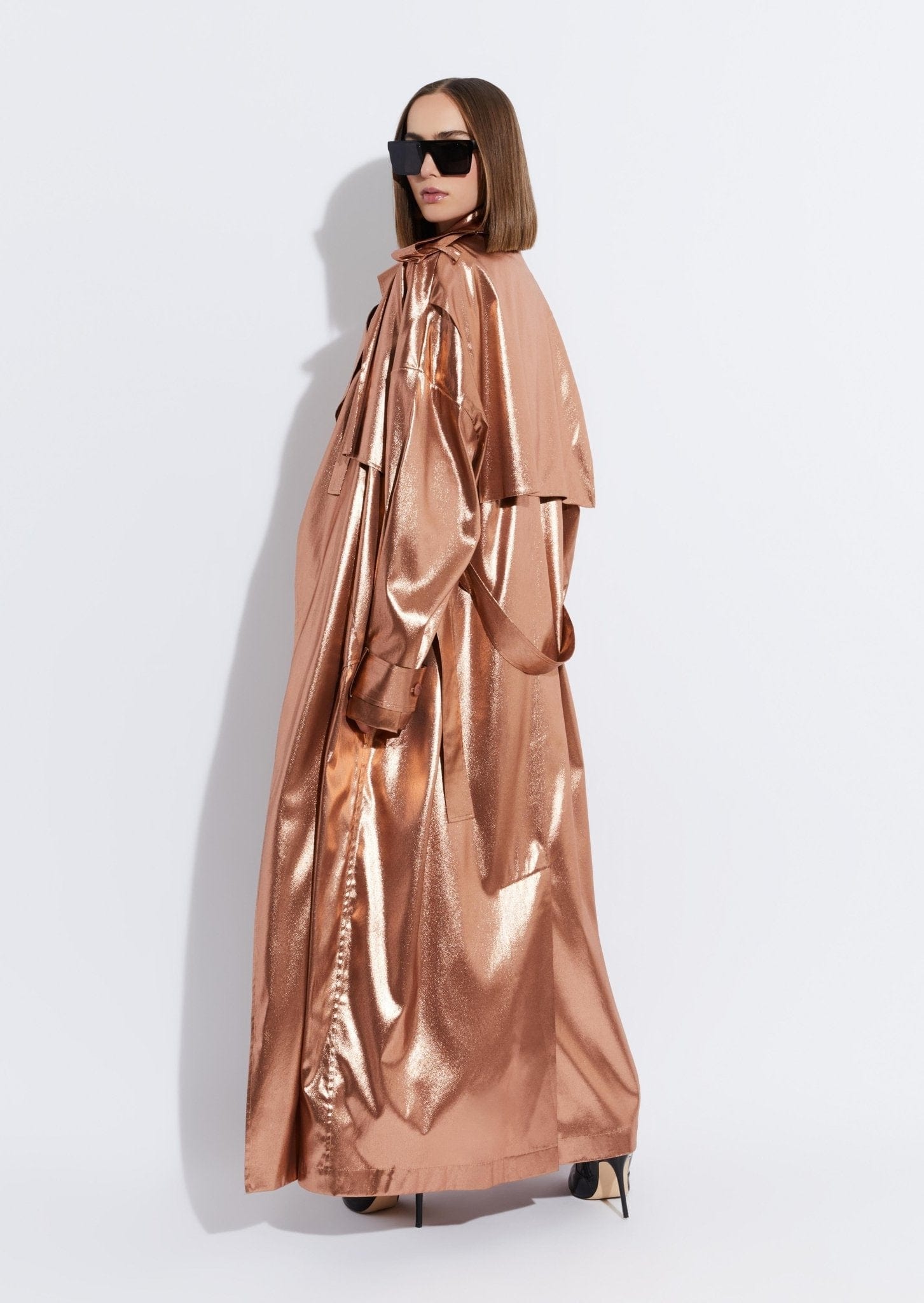 Rose gold trench coat clearance