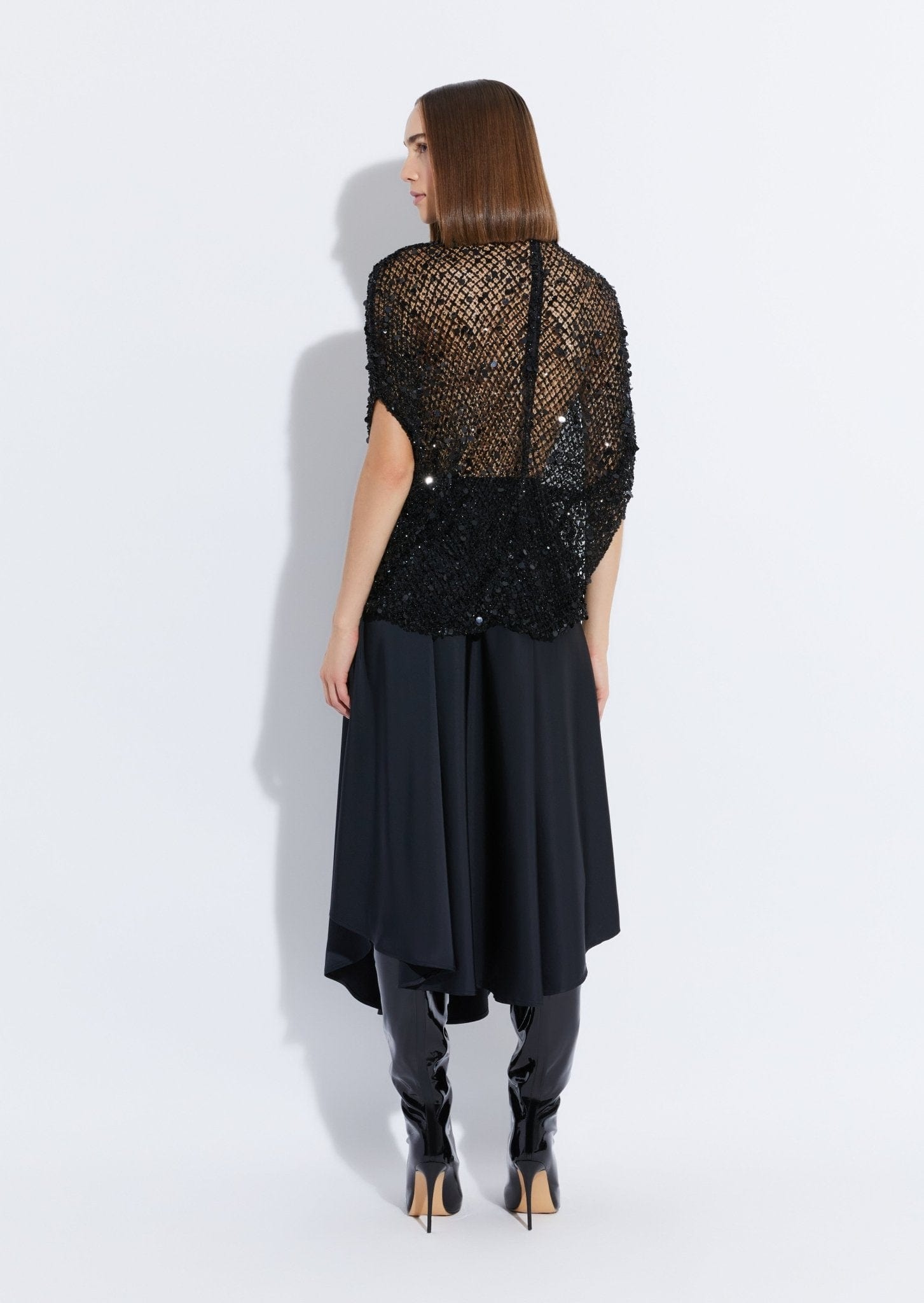 Mesh Sequin Cape Tee - LAPOINTE