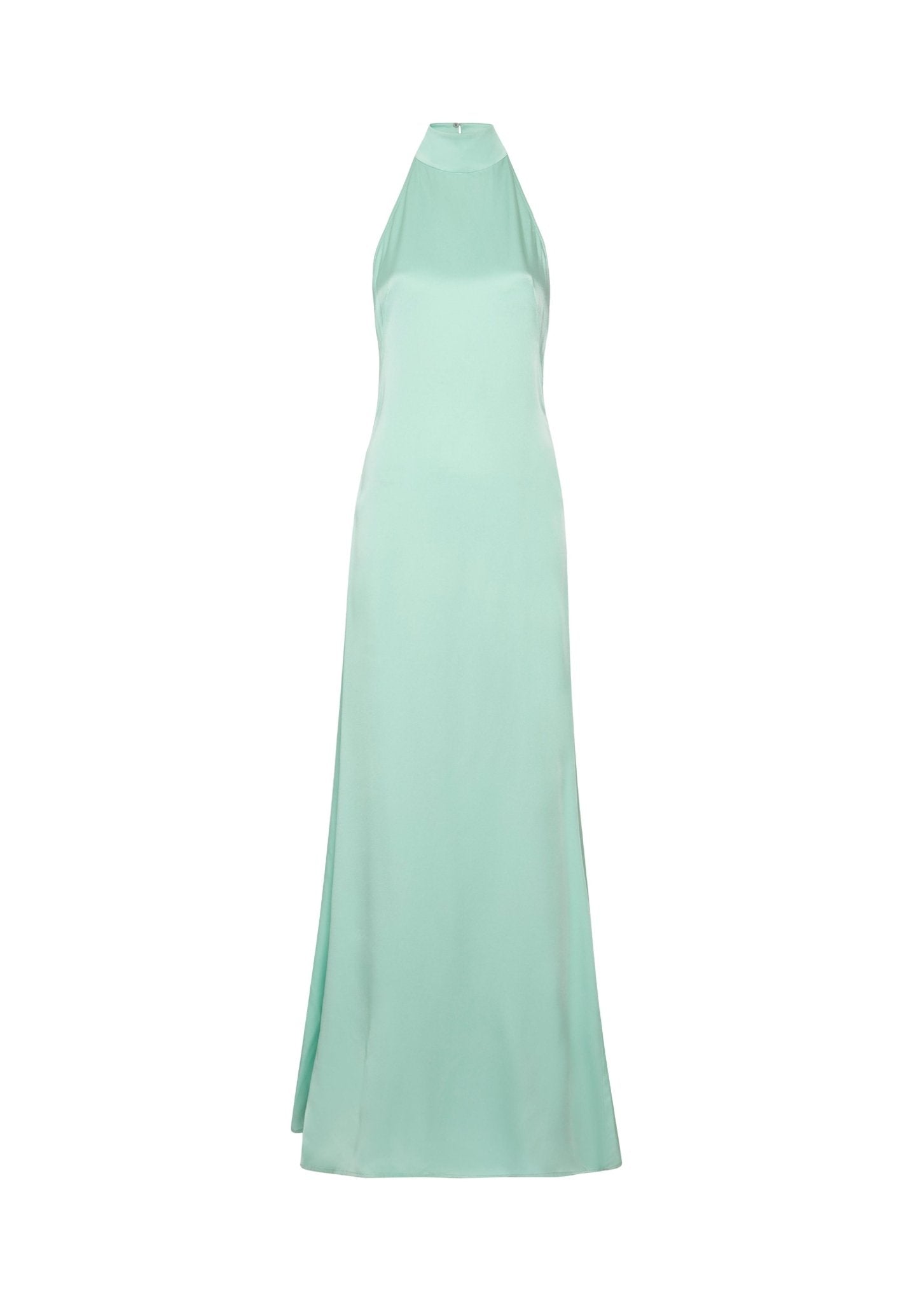 Satin Halter Open Back Gown - LAPOINTE