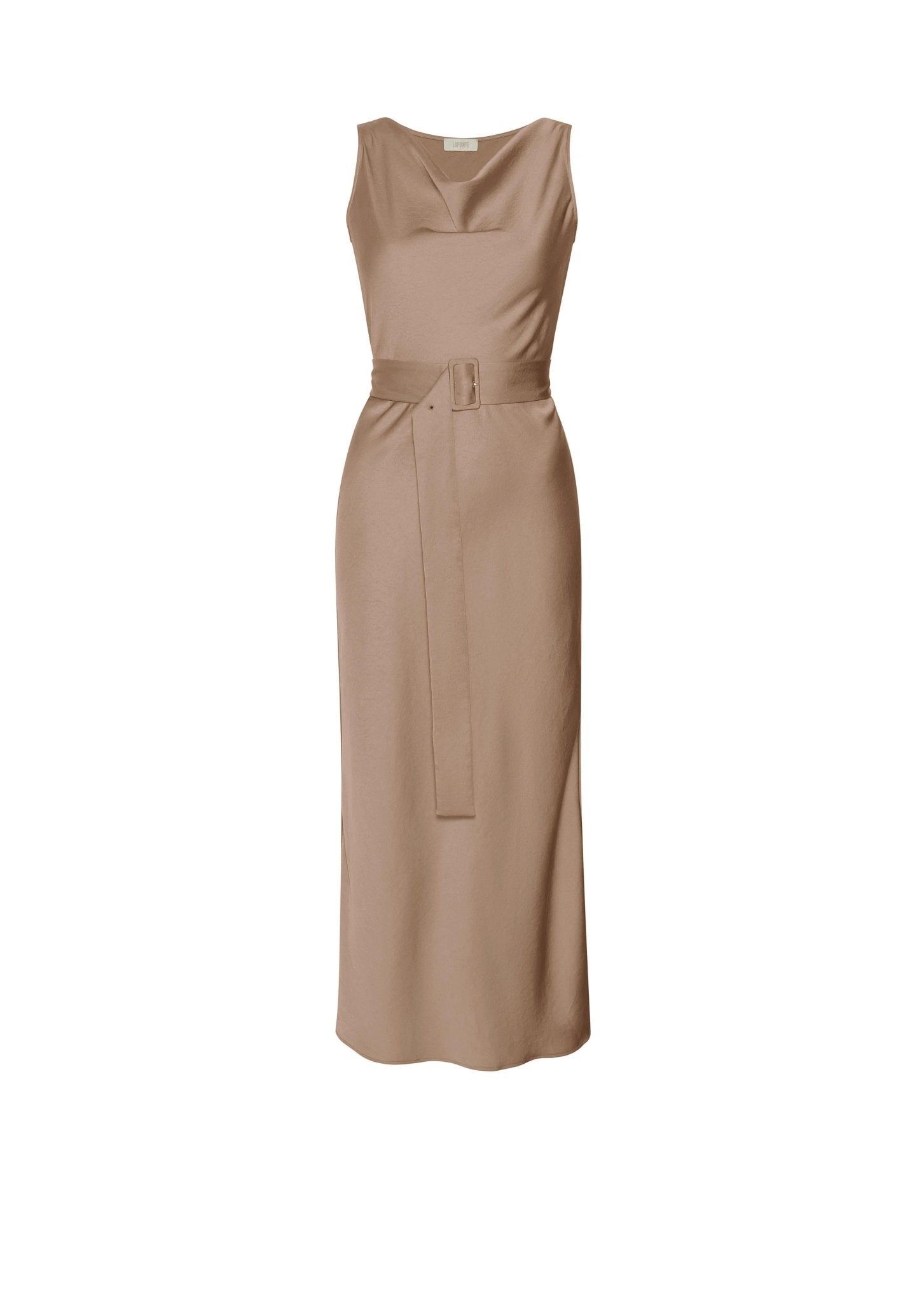 Satin Bias Belted Dress - LAPOINTE