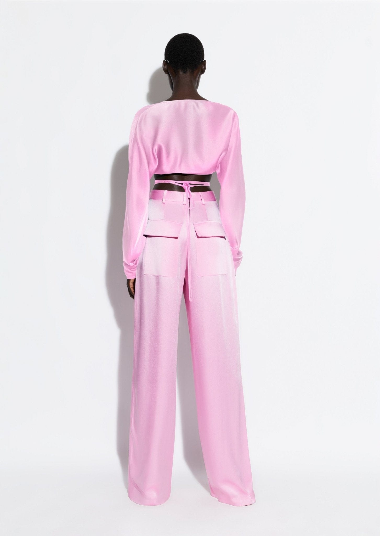 Satin tie waist top shop