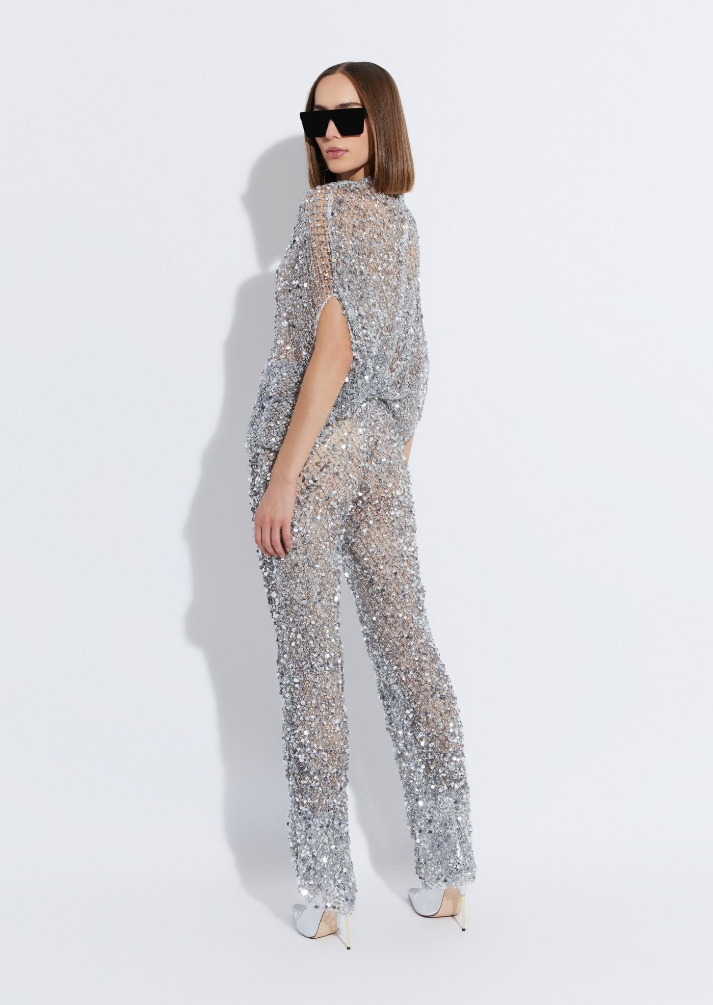 Mesh Sequin Cape Tee - LAPOINTE