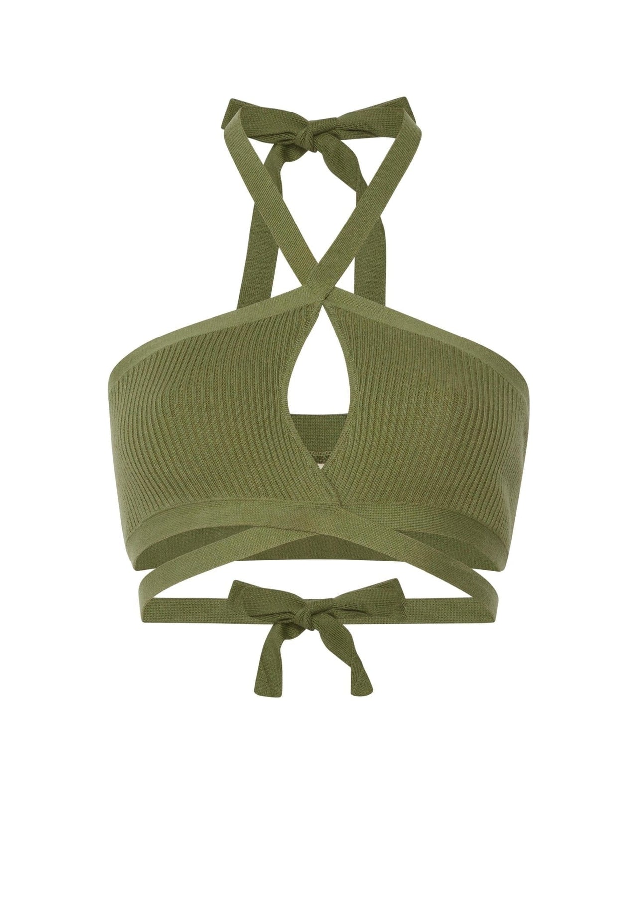 Wool Criss Cross Halter Top - LAPOINTE