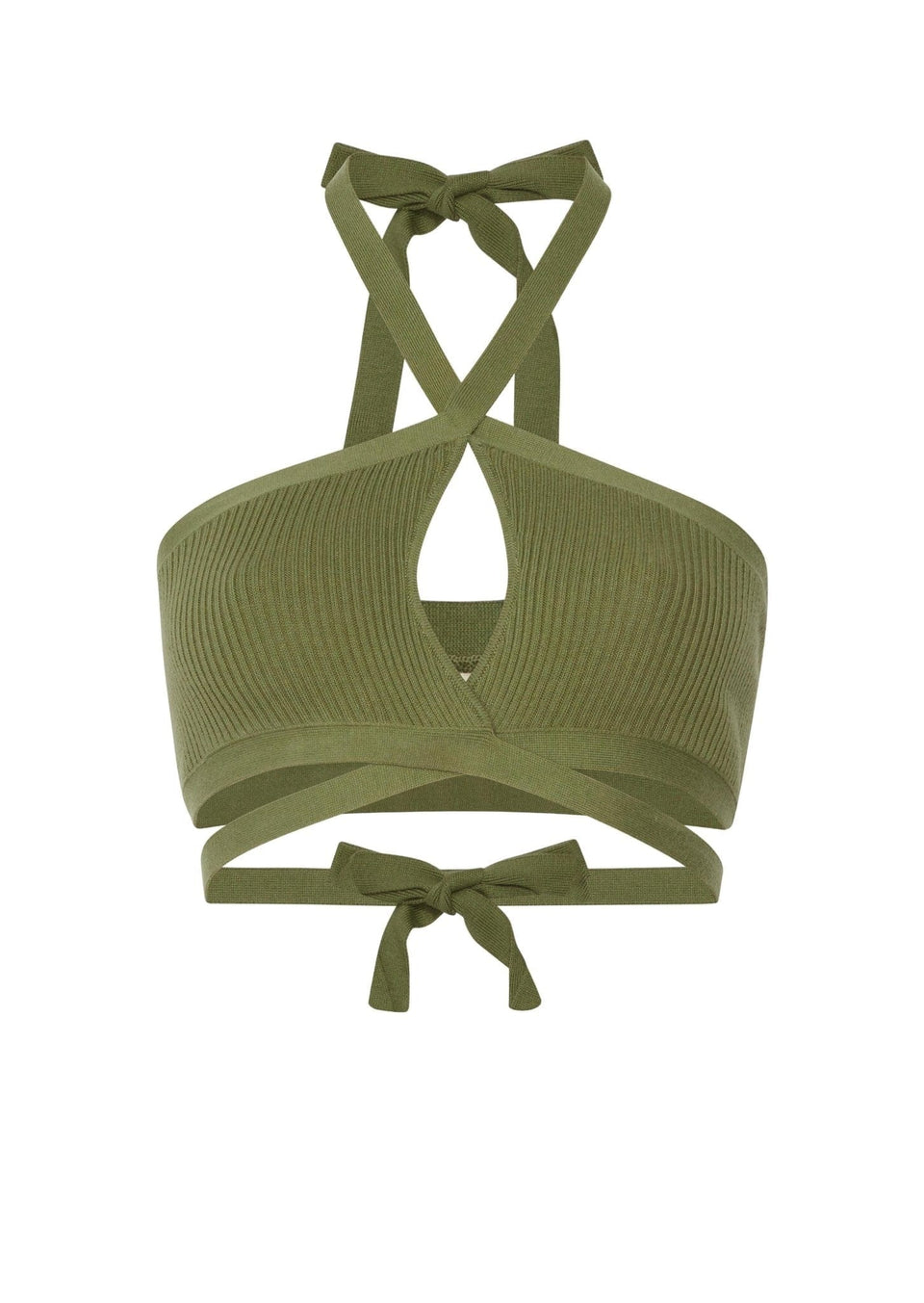 Wool Criss Cross Halter Top - LAPOINTE