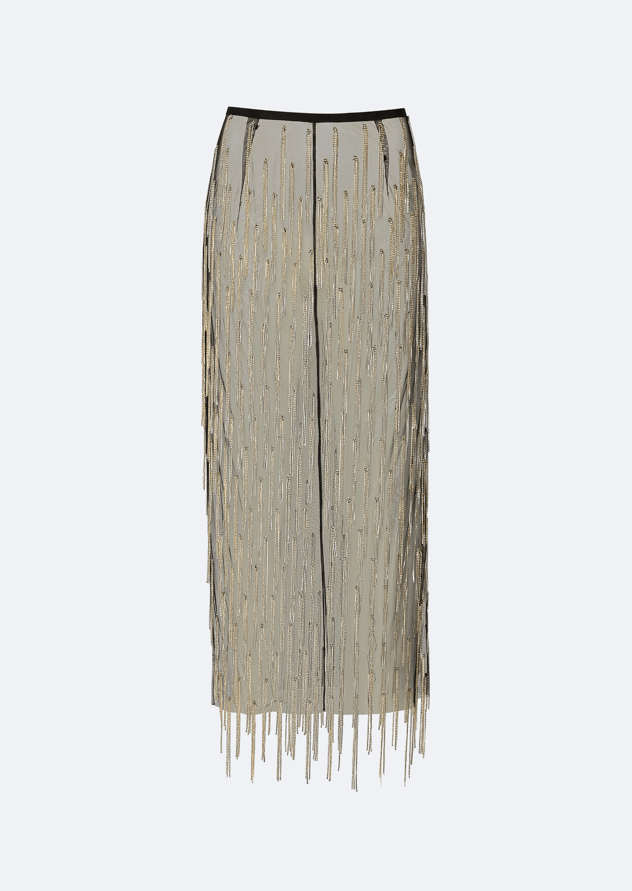 Mesh Diamond Fringe Pencil Skirt - LAPOINTE
