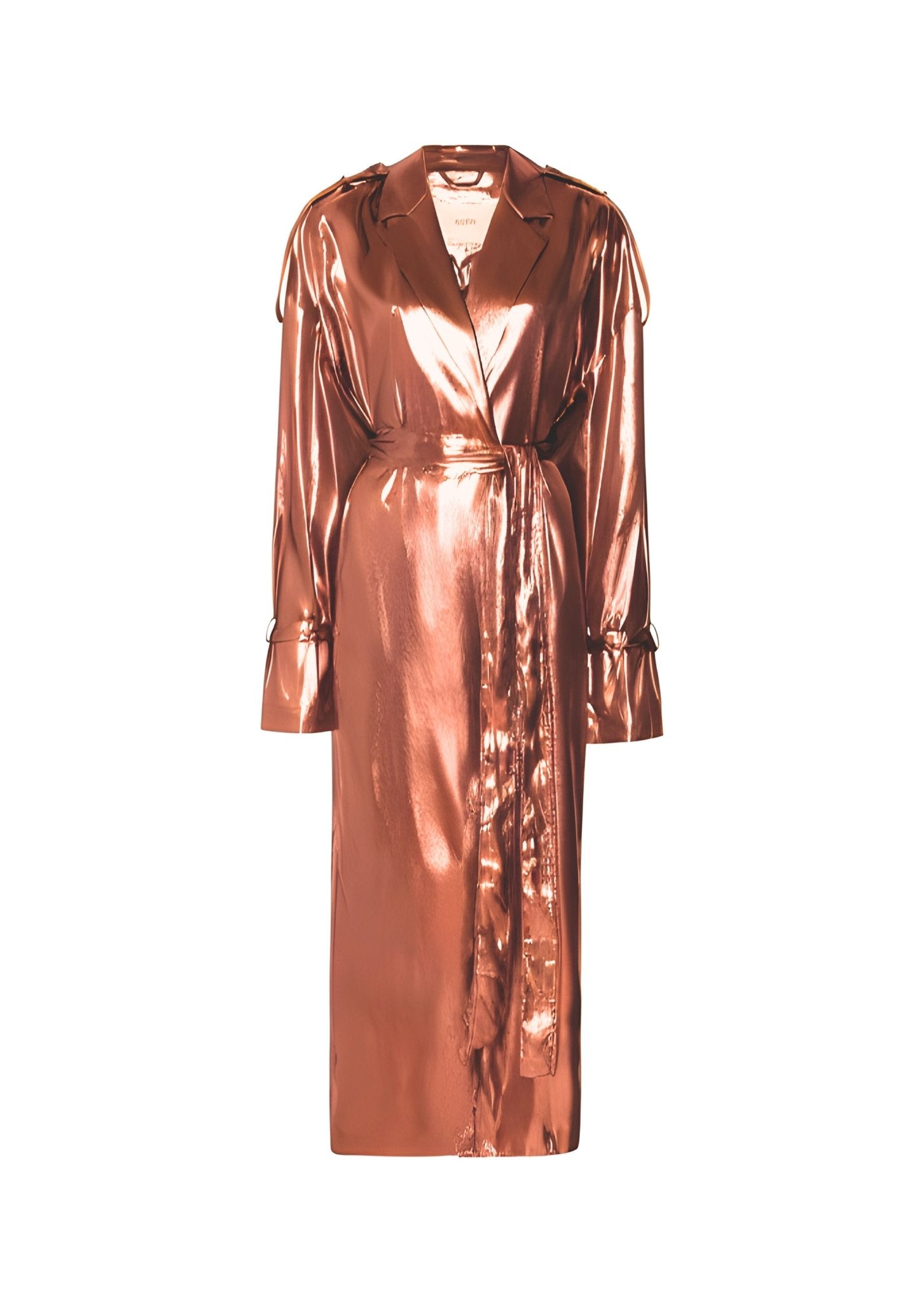 Metallic Silk Double Breasted Trench - LAPOINTE