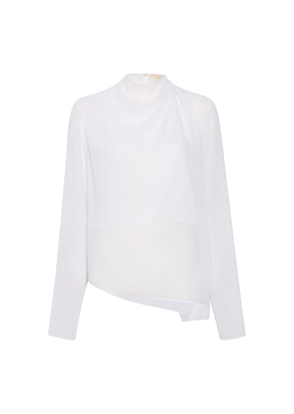 Georgette Overlap Drape Blouse - LAPOINTE