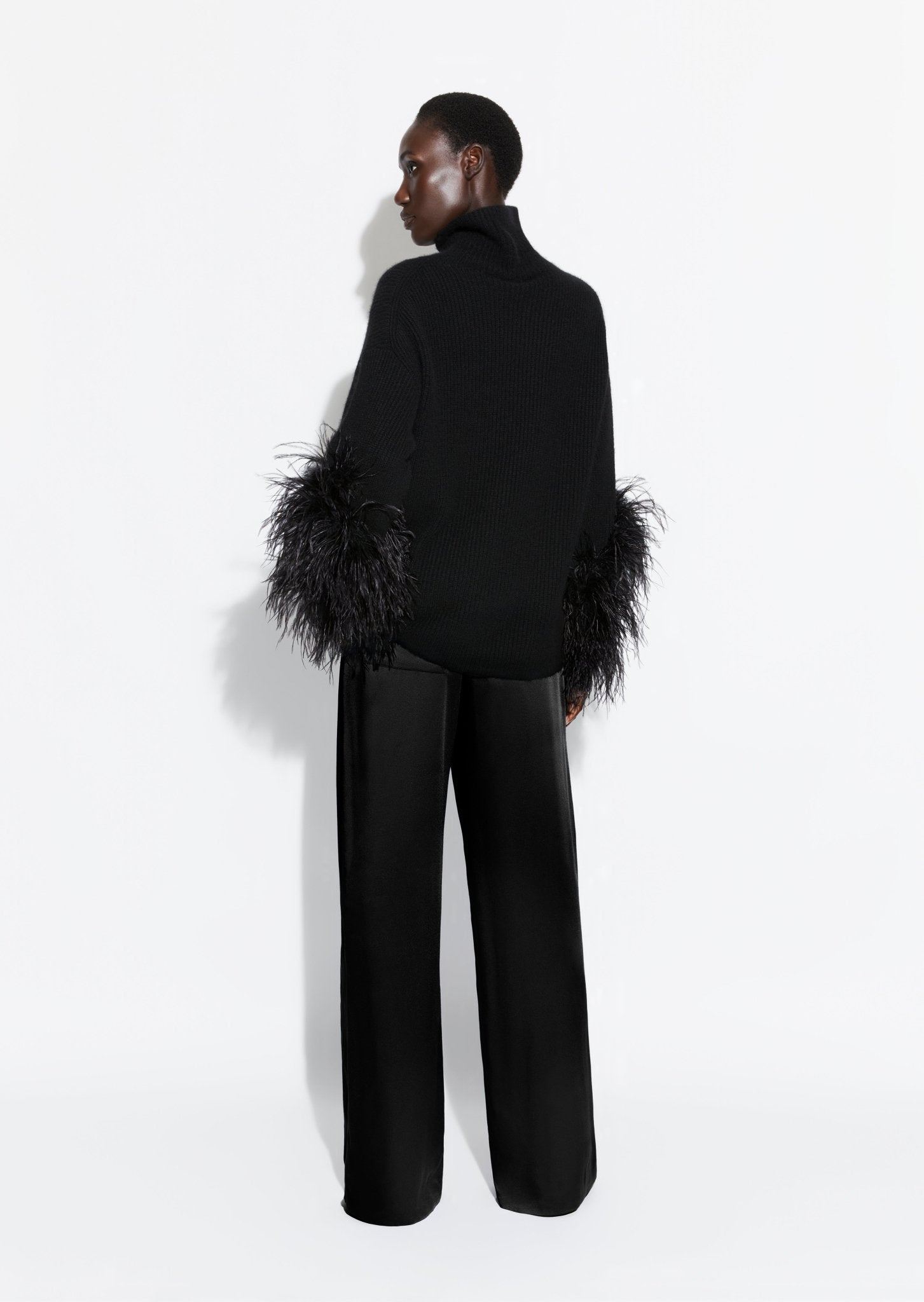 Cashmere Silk Turtleneck With Feathers - LAPOINTE