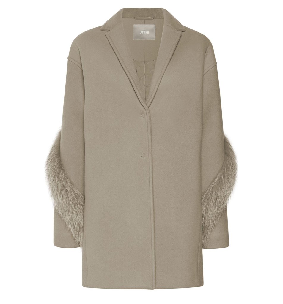 CASHMERE WOOL FUR BOXY COAT - LAPOINTE