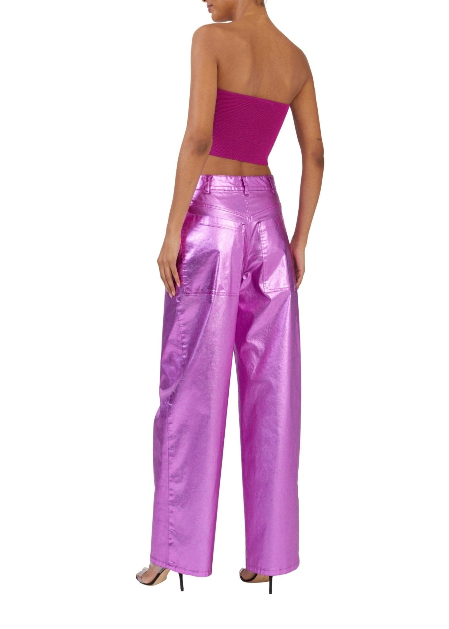 Compact Knit Tube Top in Neon purple | LAPOINTE