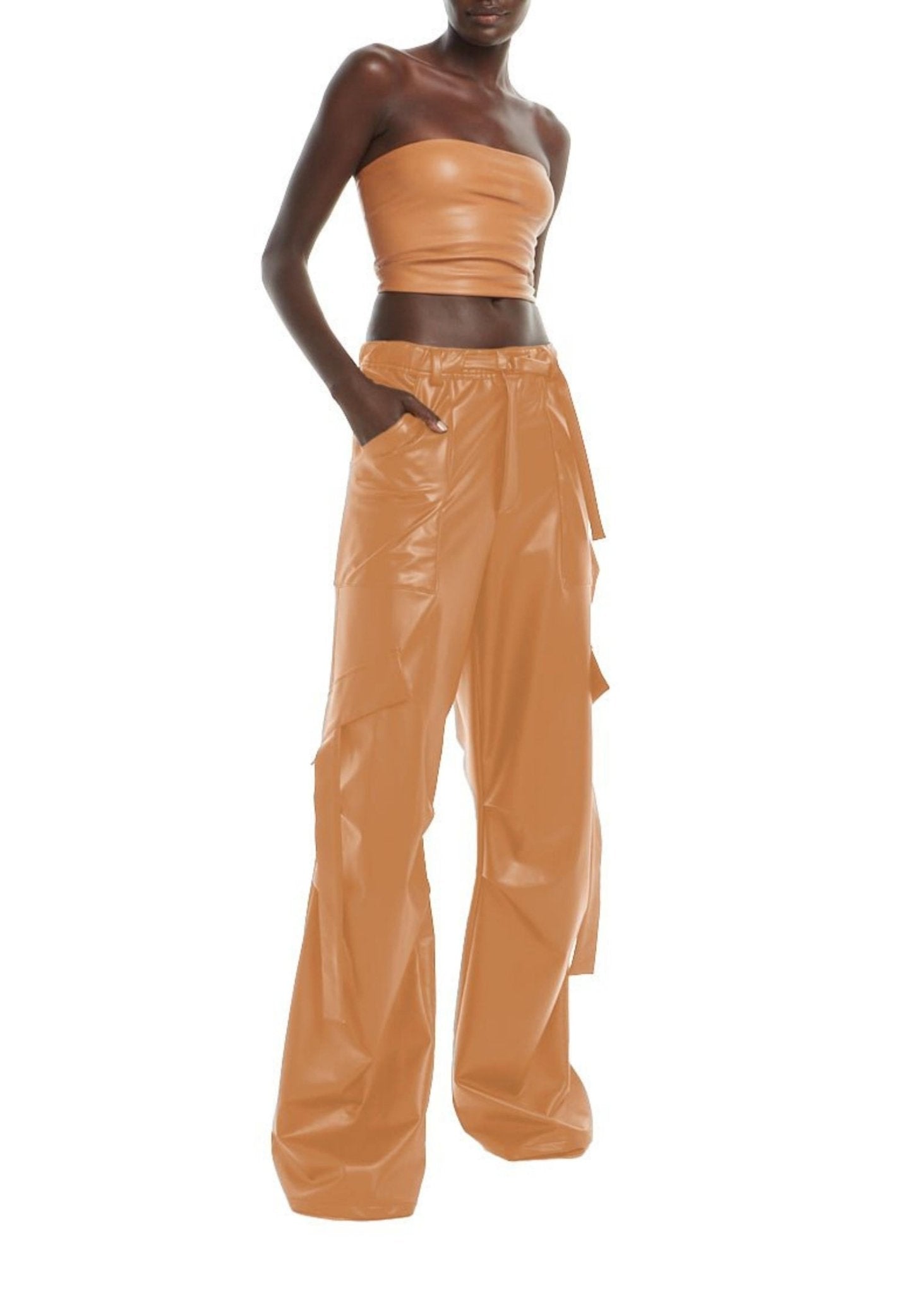 Faux Leather Tube Top - LAPOINTE