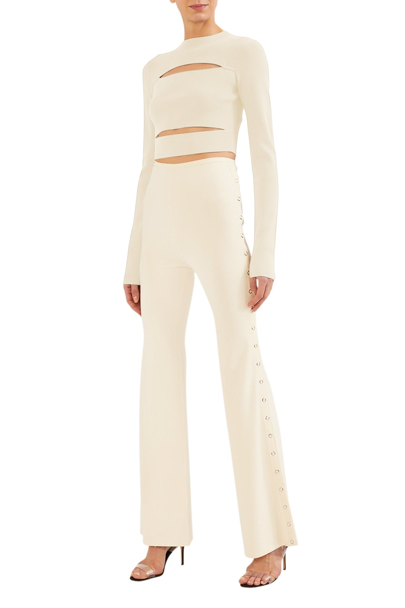 KNIT CUT OUT LONG SLEEVE TOP - LAPOINTE