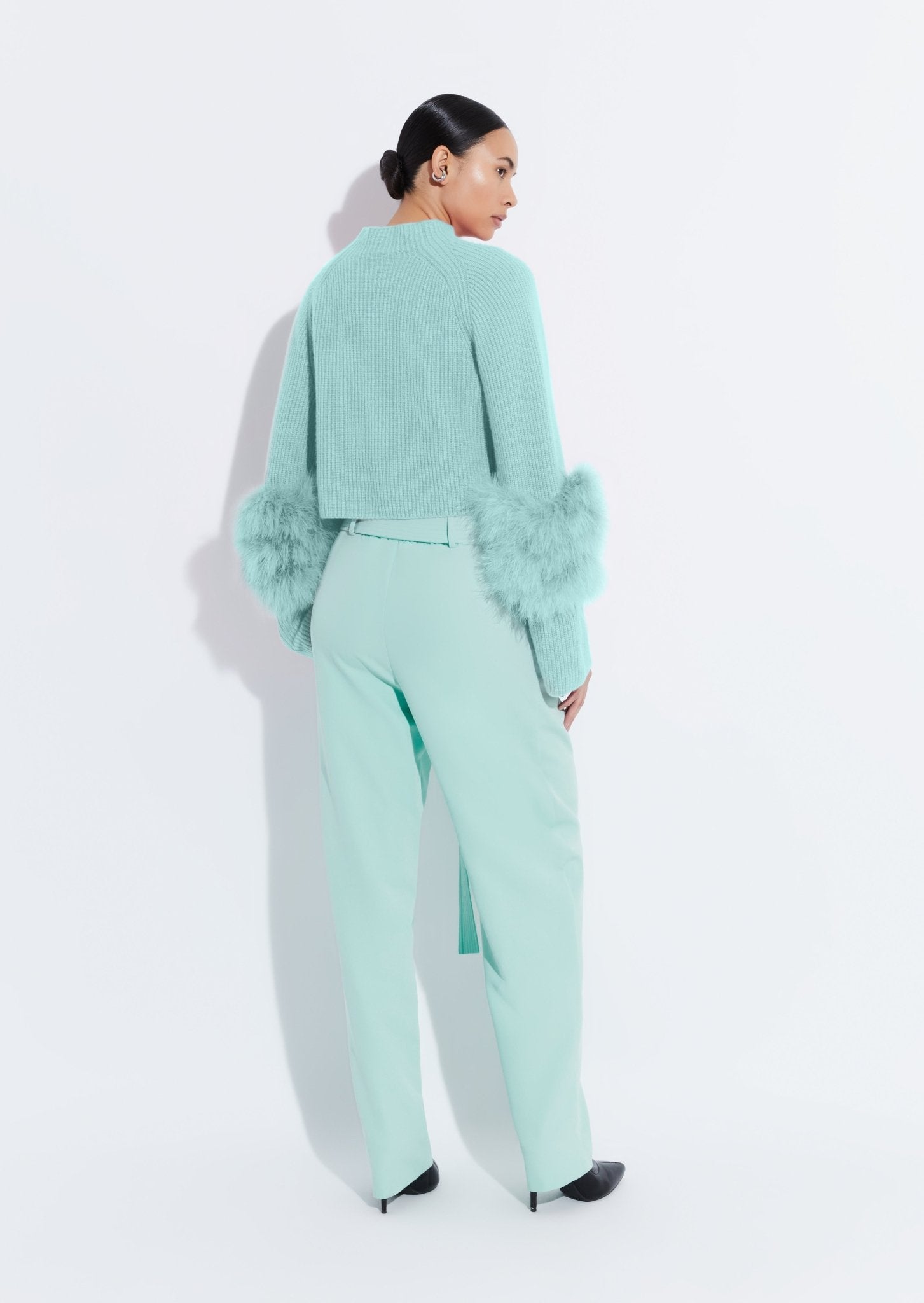 Matte Crepe Belted Trouser - LAPOINTE