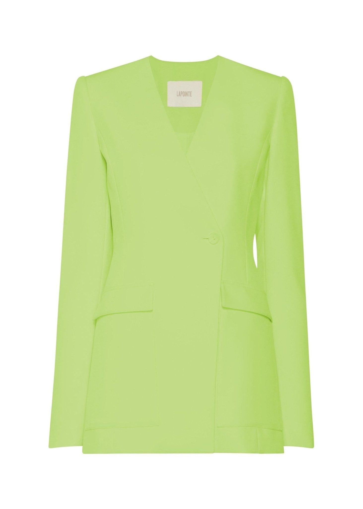 Matte Crepe Collarless Blazer - LAPOINTE
