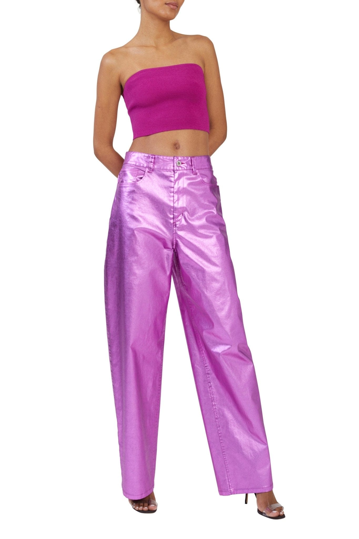 METALLIC DENIM SLOUCHY PANT - LAPOINTE