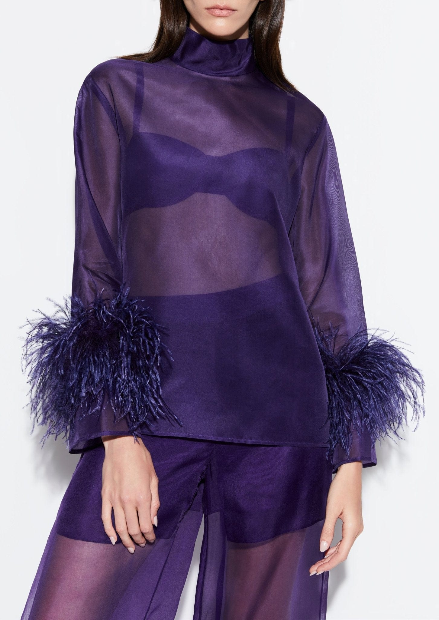 Purple store organza top