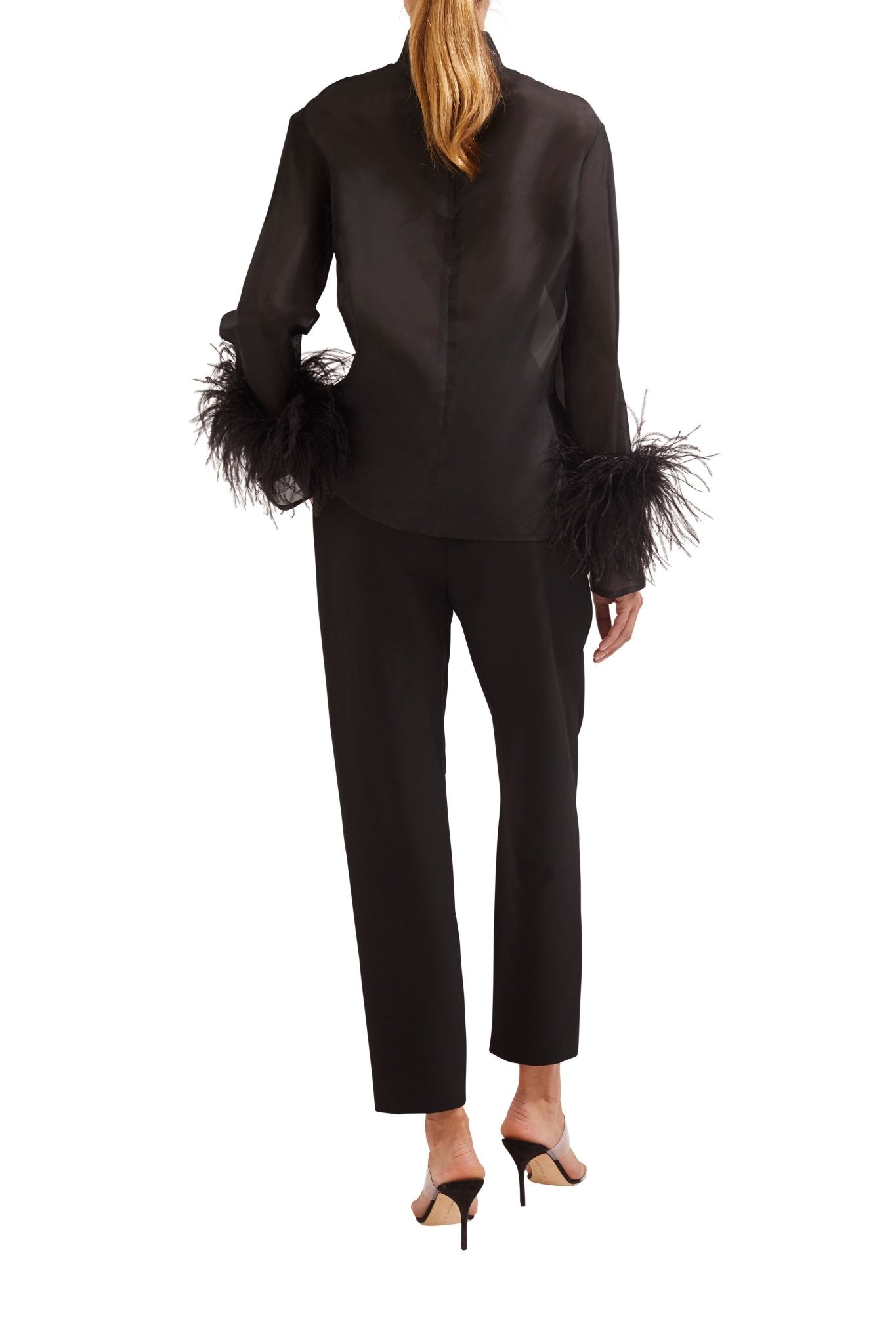 ORGANZA TOP WITH FEATHERS - LAPOINTE