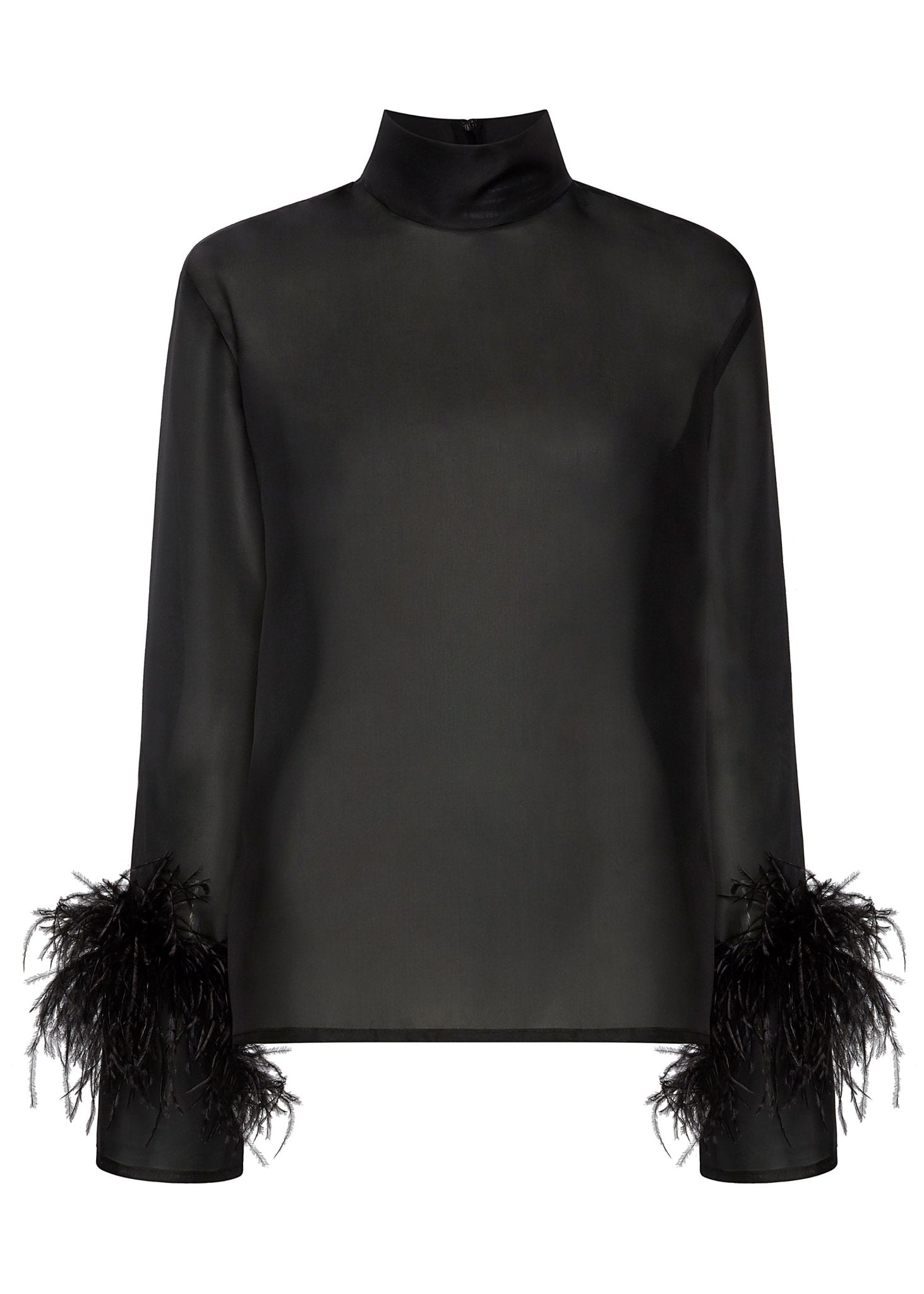 Organza Top With Feathers - LAPOINTE