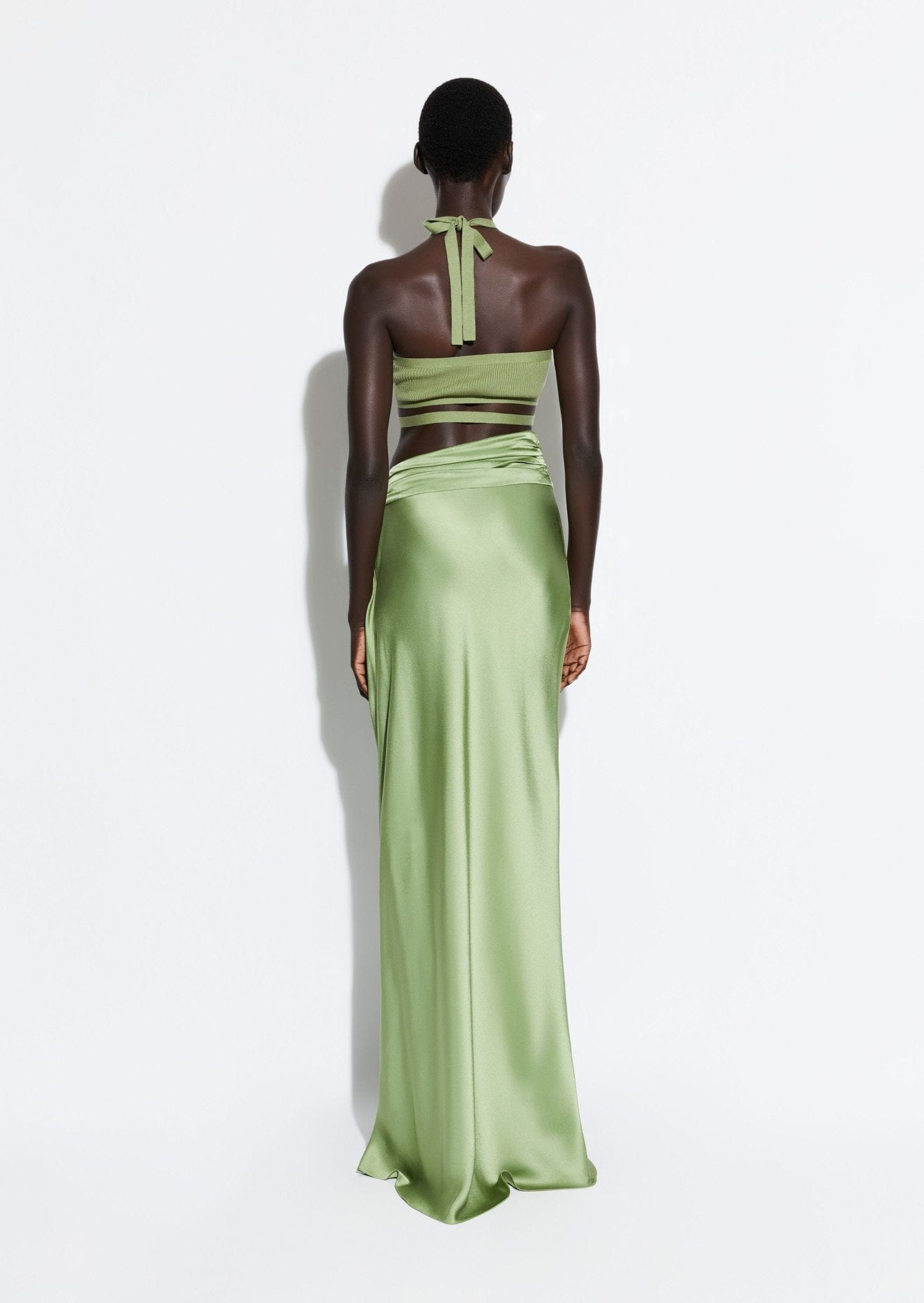 Satin asymmetric maxi skirt Clearance