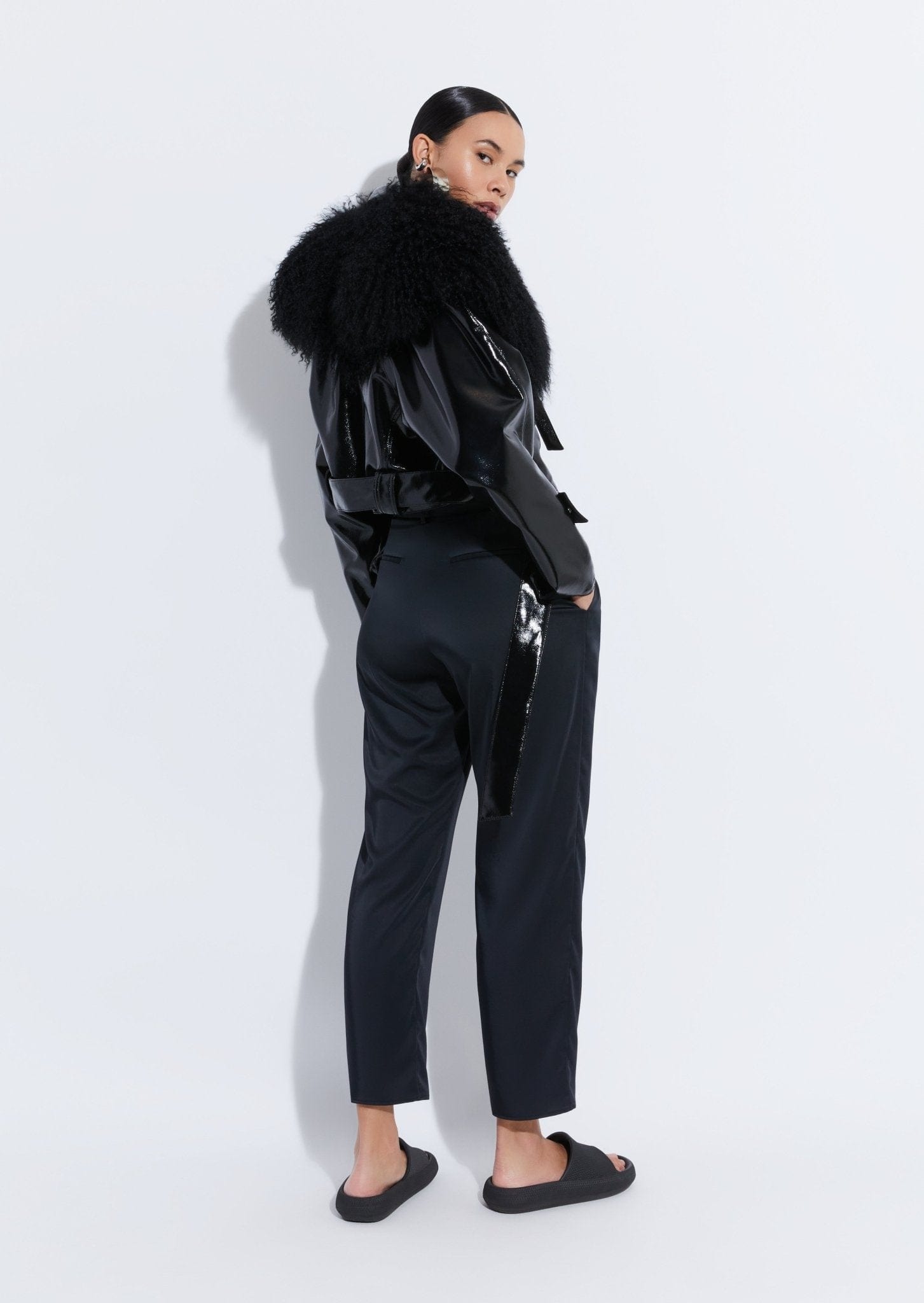 Satin Belted Cropped Pant - LAPOINTE