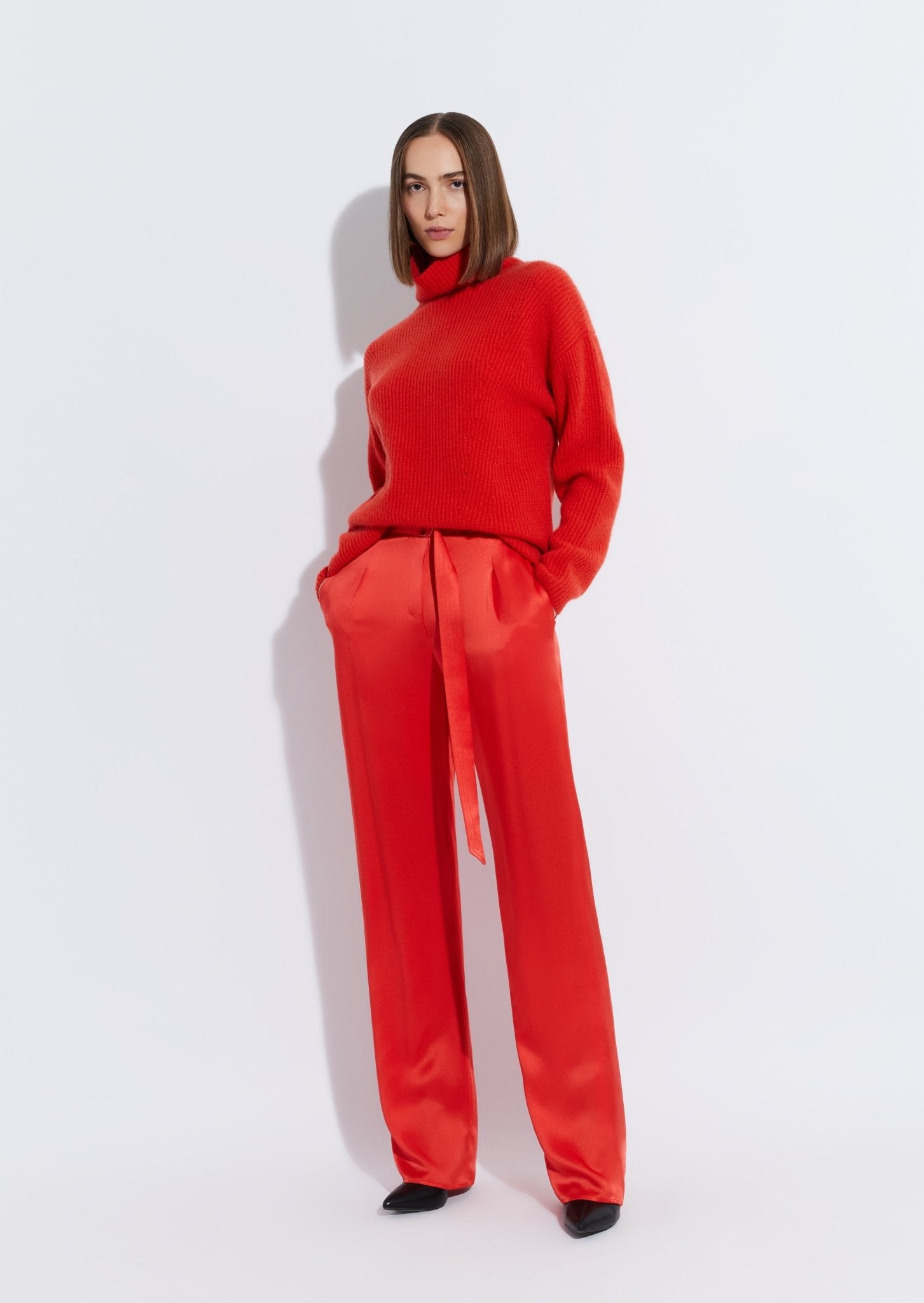 Satin Belted Pant - LAPOINTE