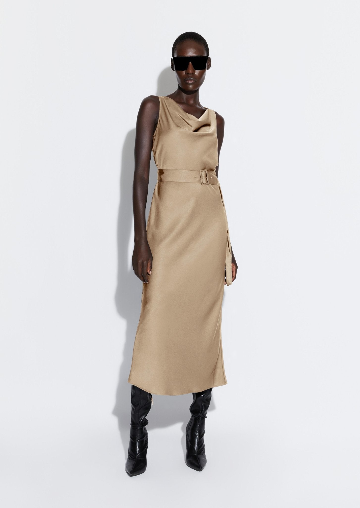 Women's V-neck Crumple Long Sleeve Pleated Skirt Mid-length Dress | Mid  length dresses, Midi length dress, Pleated maxi dress