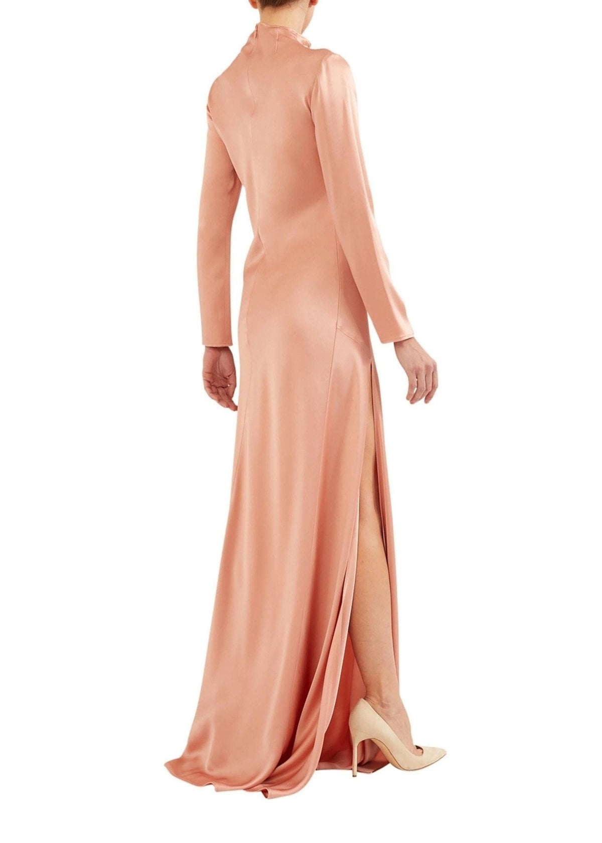 Satin Bias Gown With Slit - LAPOINTE