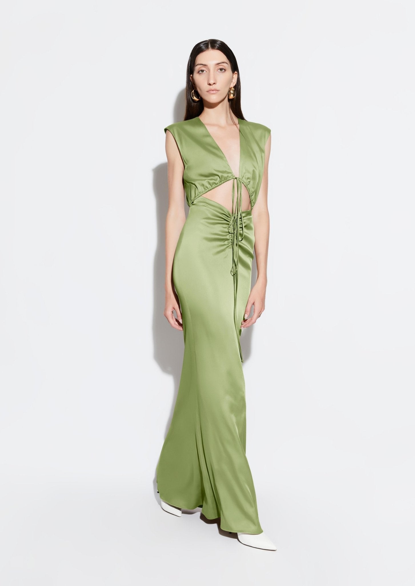 Satin Shirred Dress - LAPOINTE