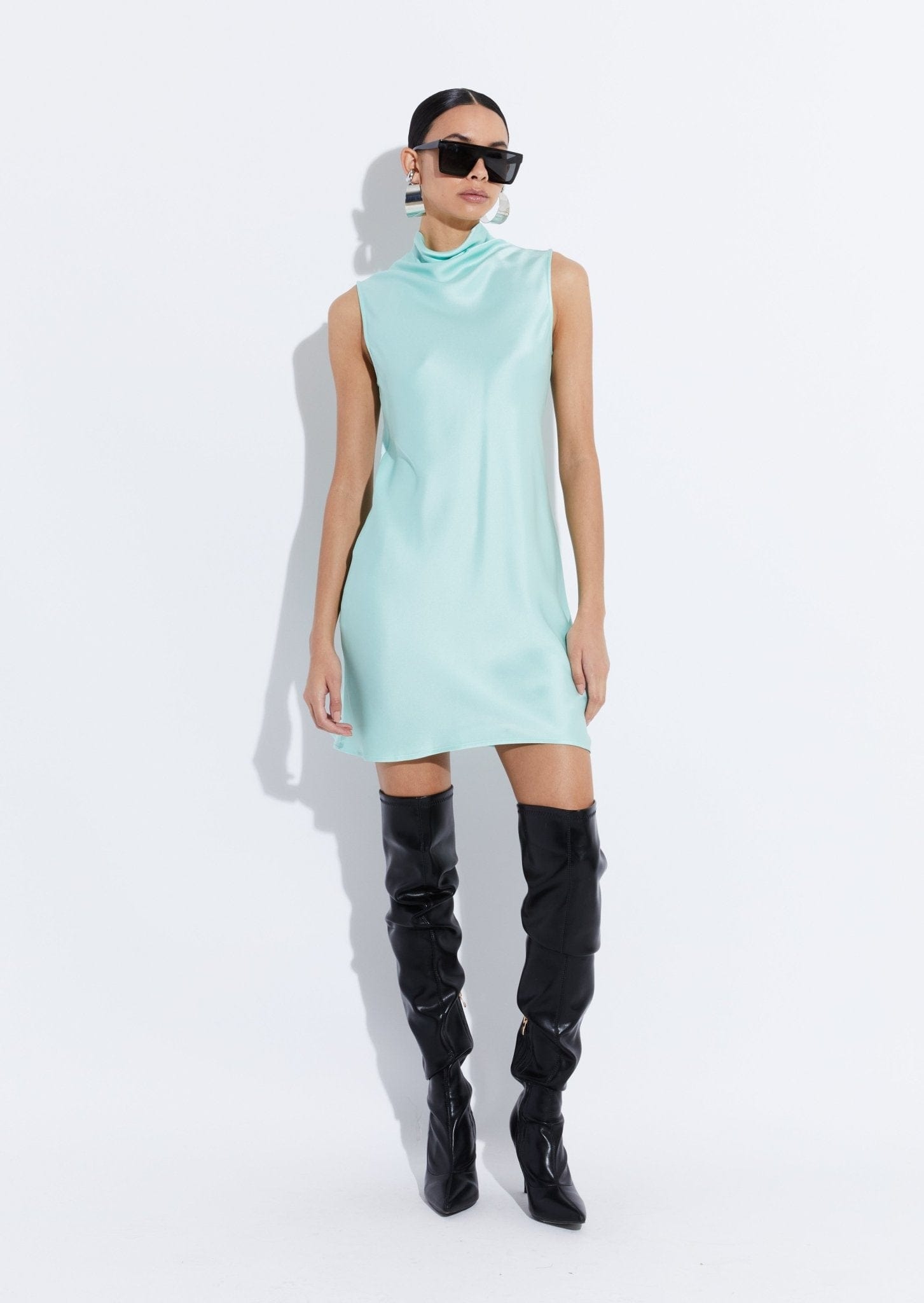 Satin Sleeveless Dress - LAPOINTE