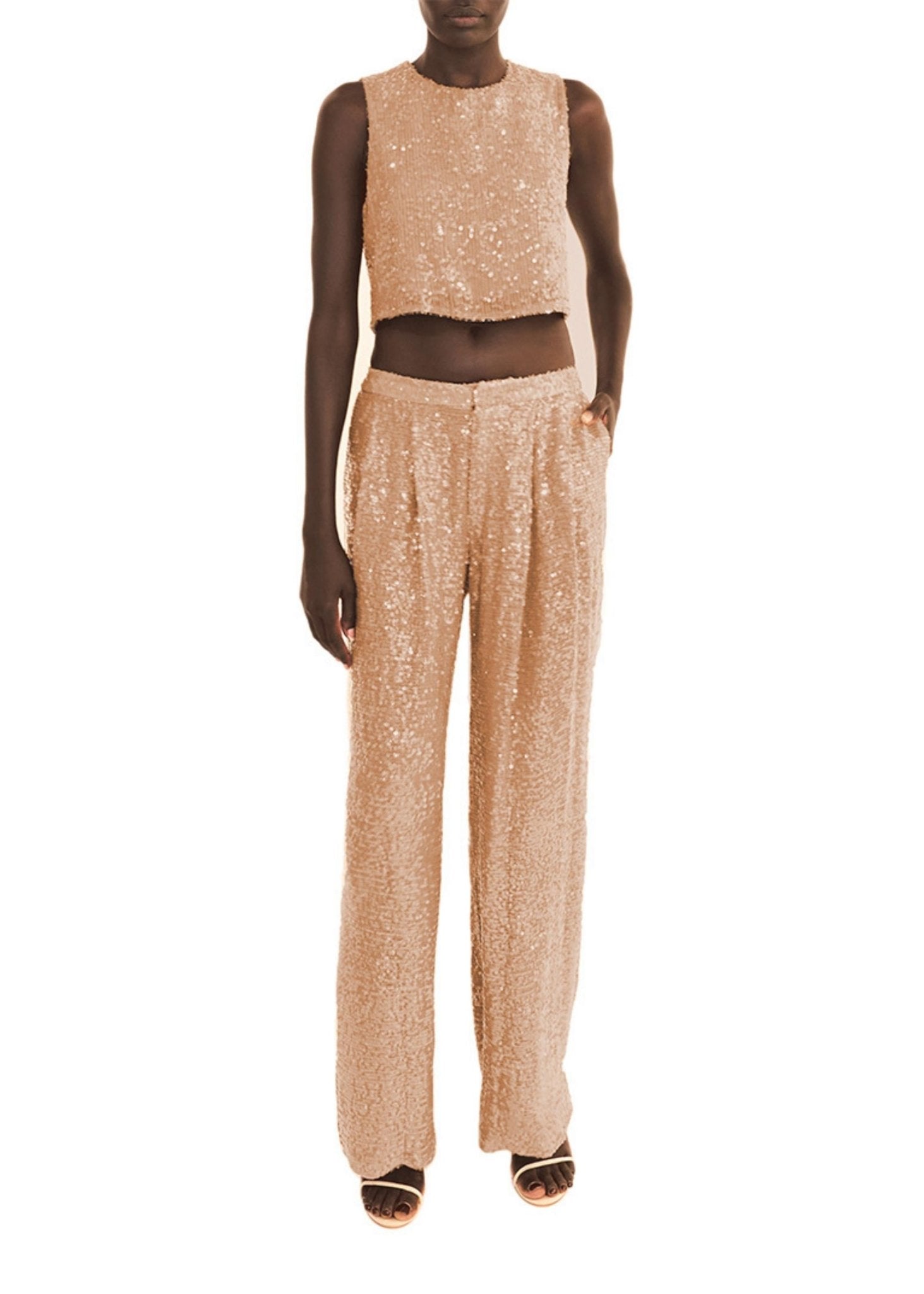 Sequin Cropped Tank - LAPOINTE