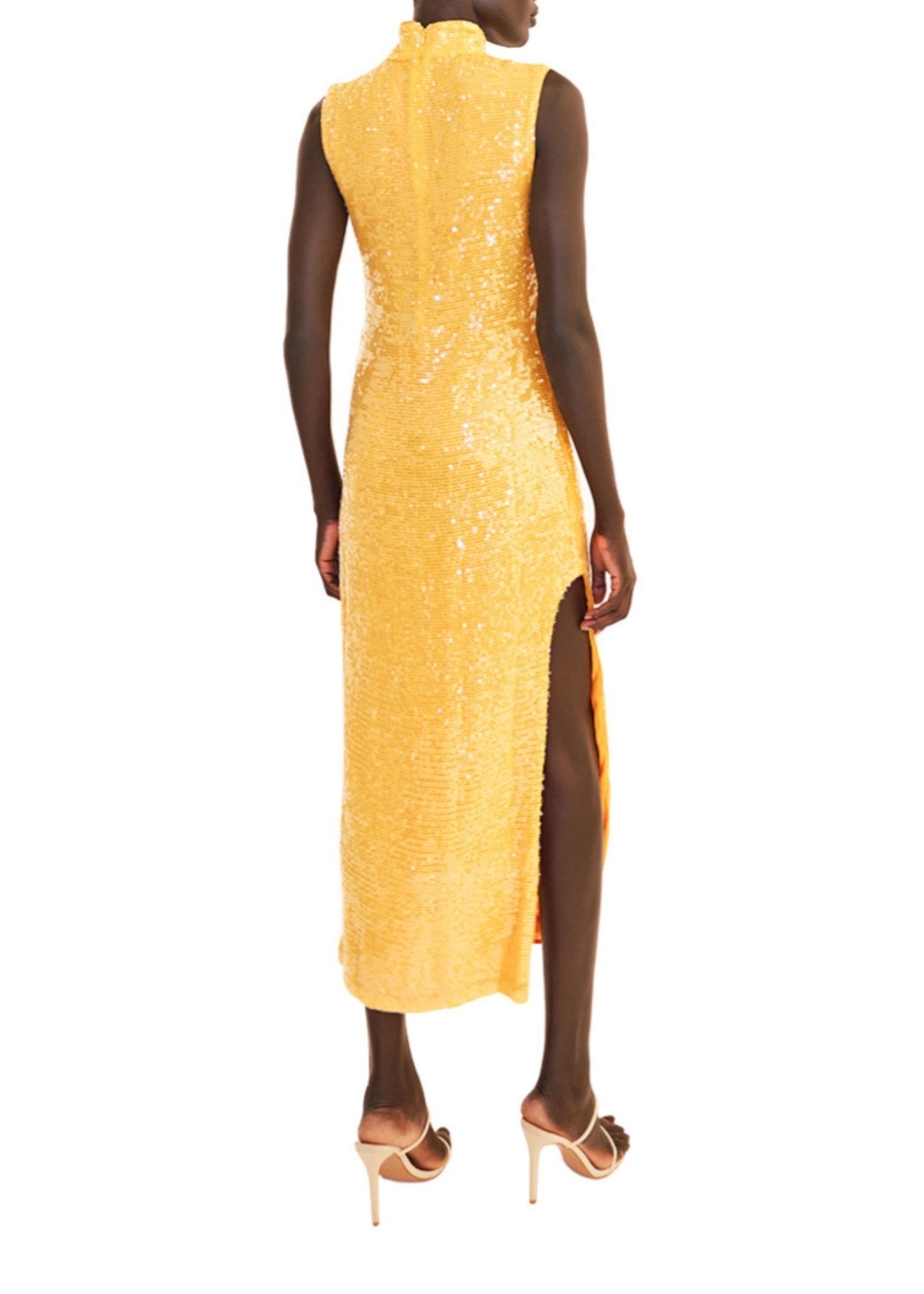 Sequin High Neck Sleeveless Dress - LAPOINTE