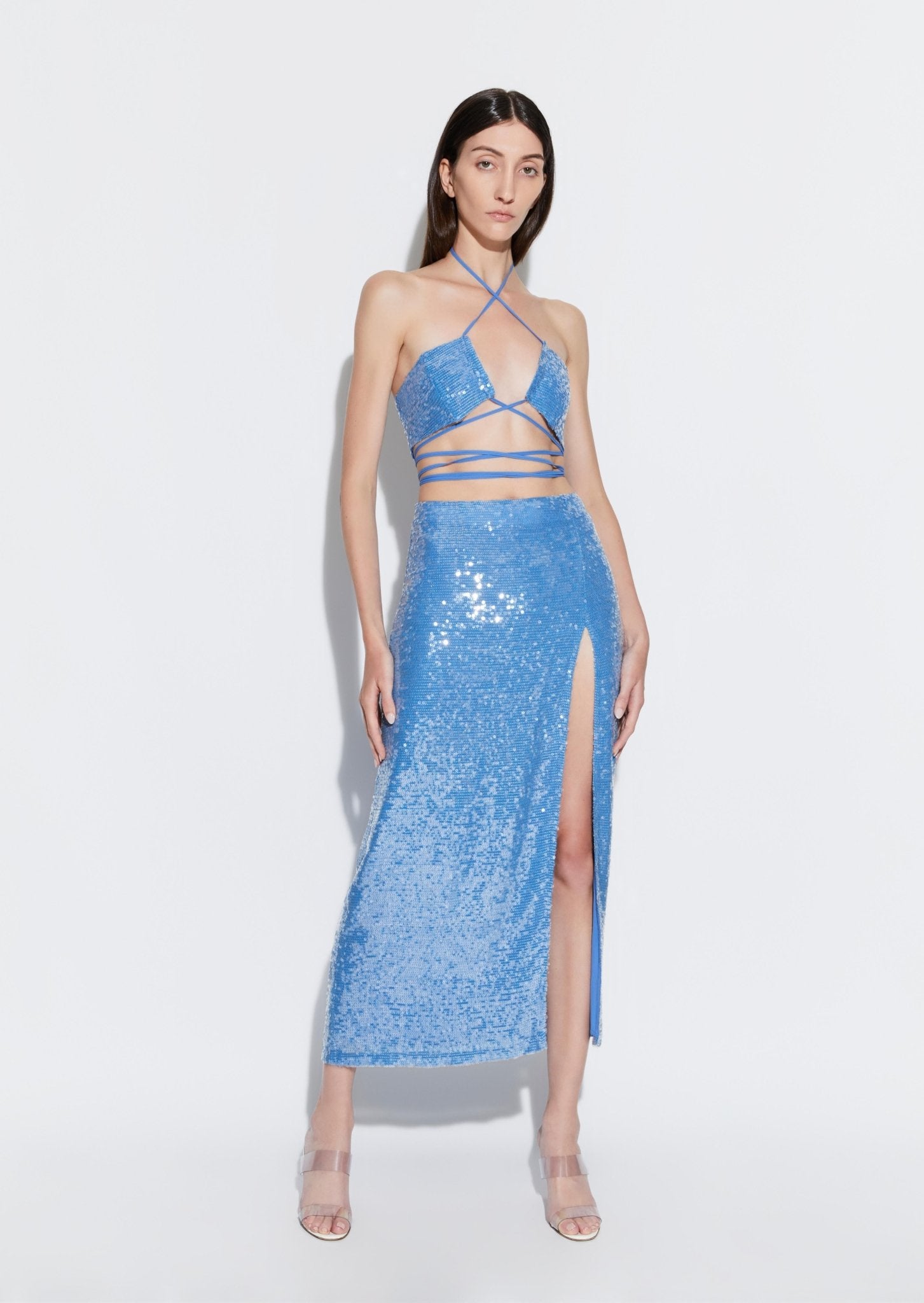 Sequin Skirt With Slit - LAPOINTE