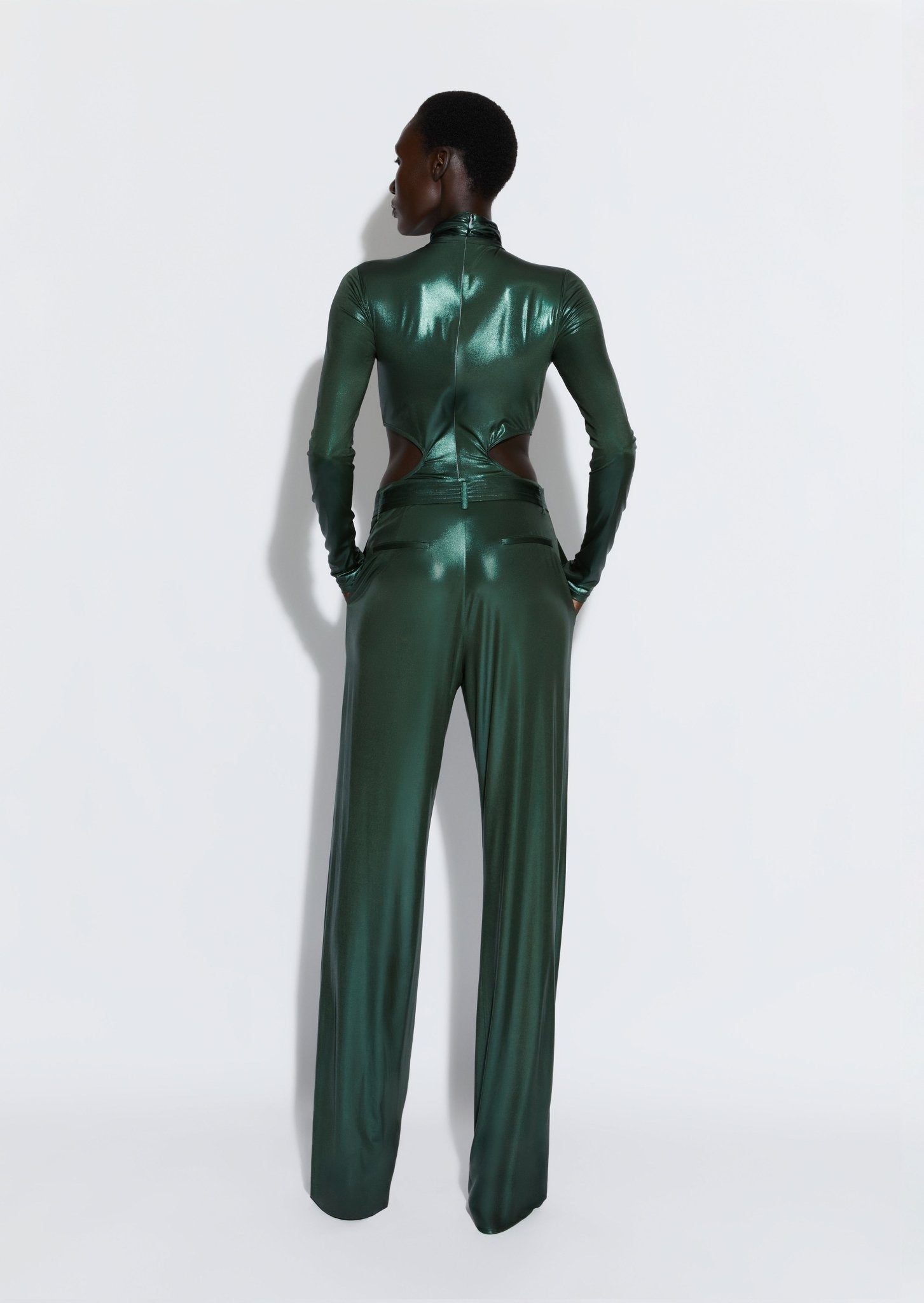 Shiny Jersey Turtleneck Bodysuit - LAPOINTE